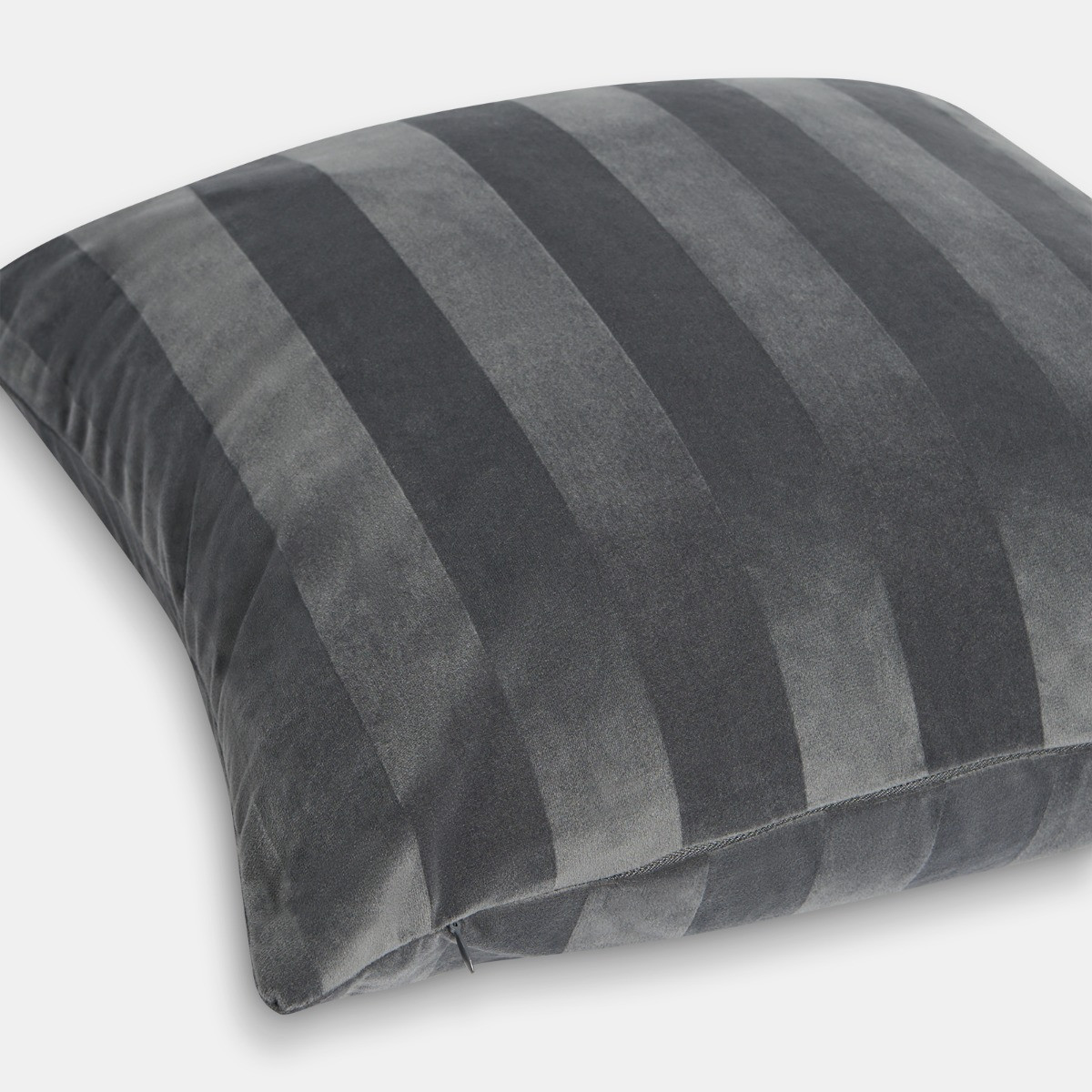 OHS Stripe Velvet Cushion Covers - Charcoal>
