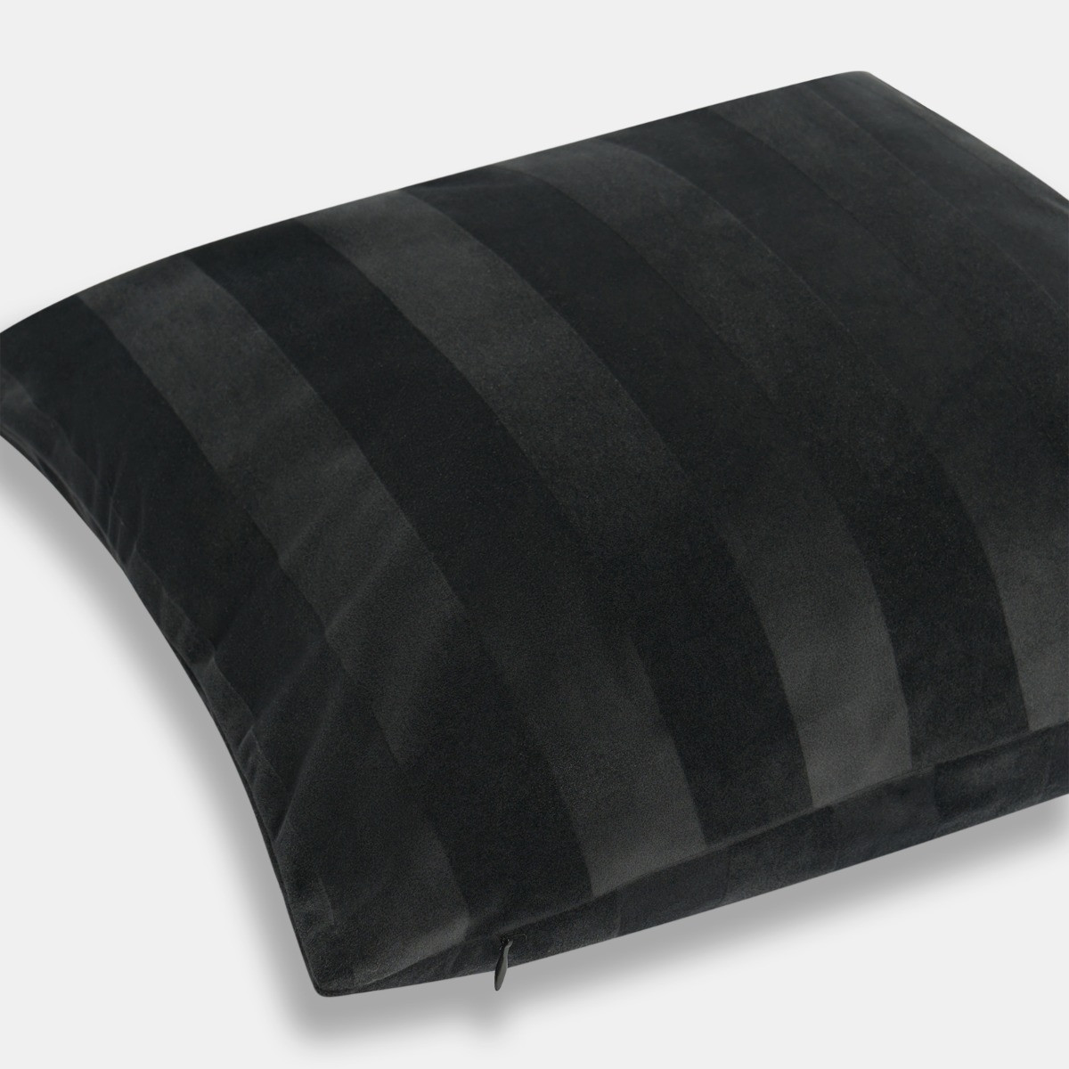 OHS 4 Pack Stripe Velvet Cushion Covers - Black>