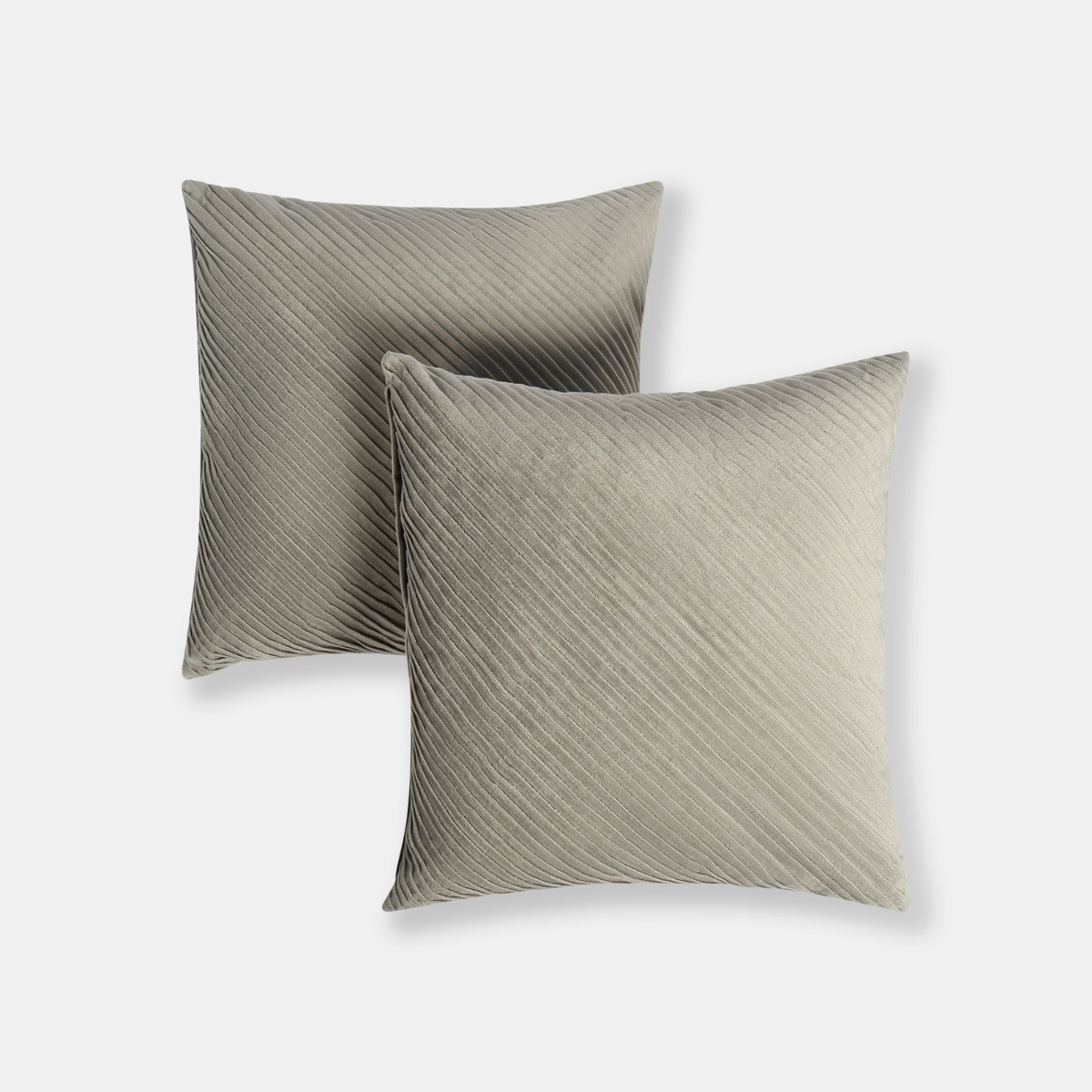 OHS Pleated Velvet Cushion Covers - Grey>