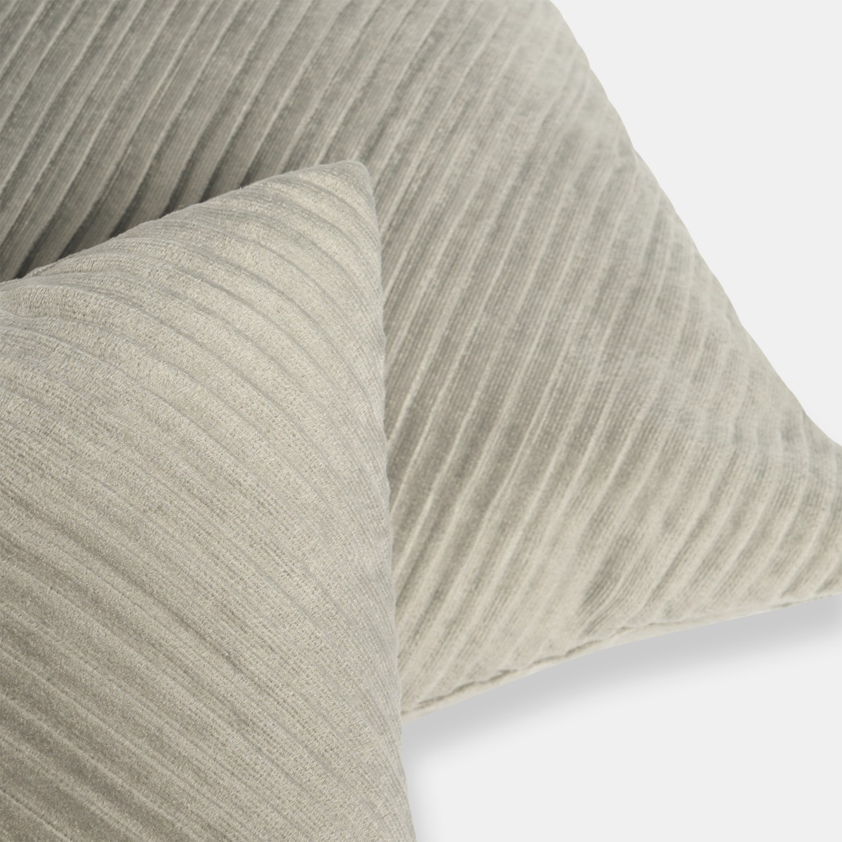OHS 2 Pack Pleated Velvet Cushion Covers, Grey - 45 x 45cm>