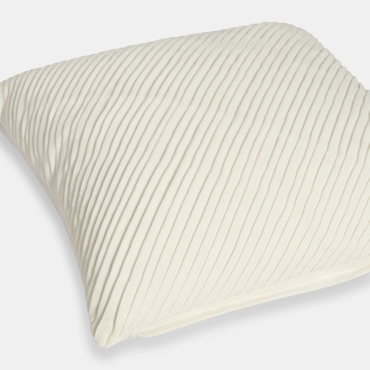 OHS 2 Pack Pleated Velvet Cushion Covers, Cream - 45 x 45cm>