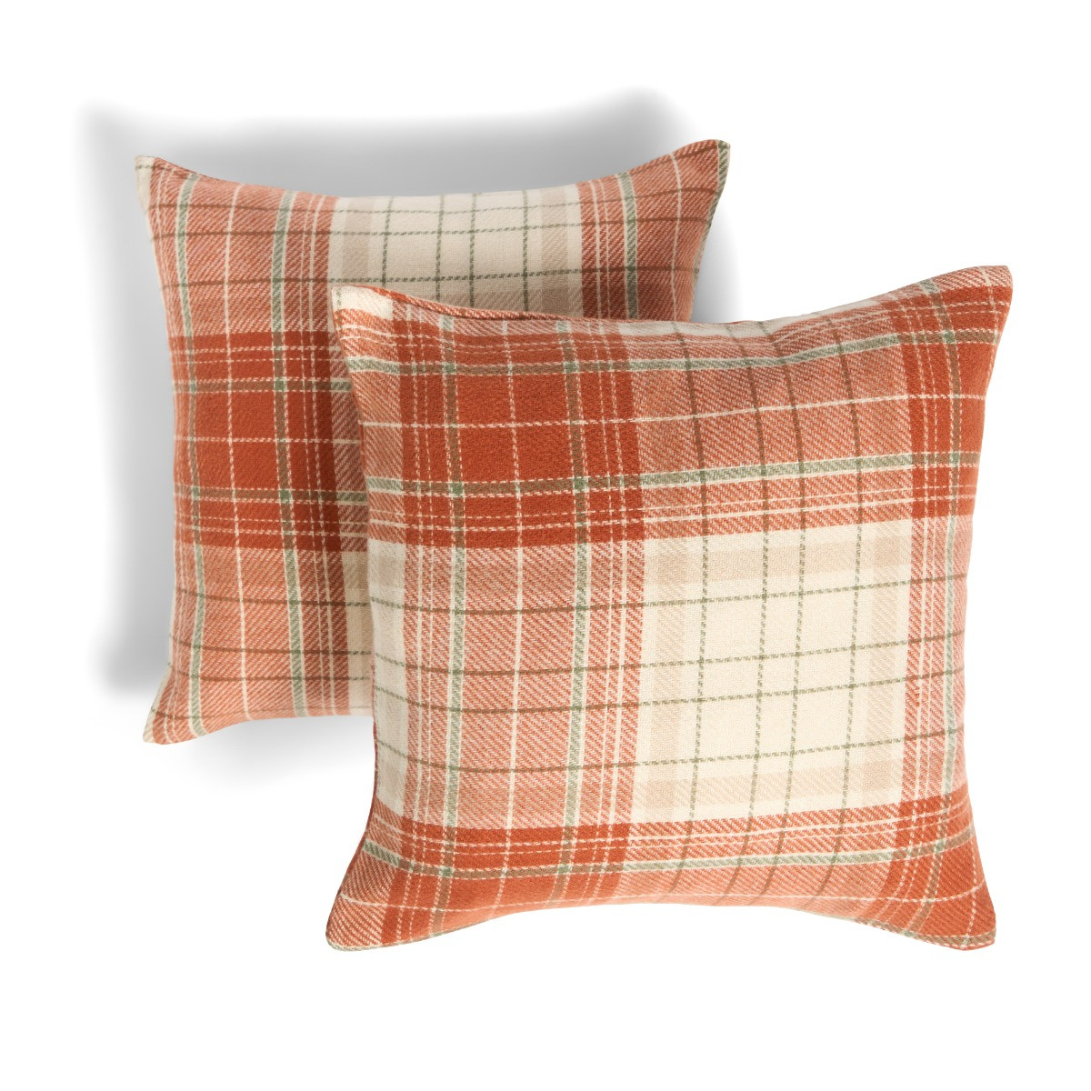 OHS Woven Check Cushion Covers - Rust>