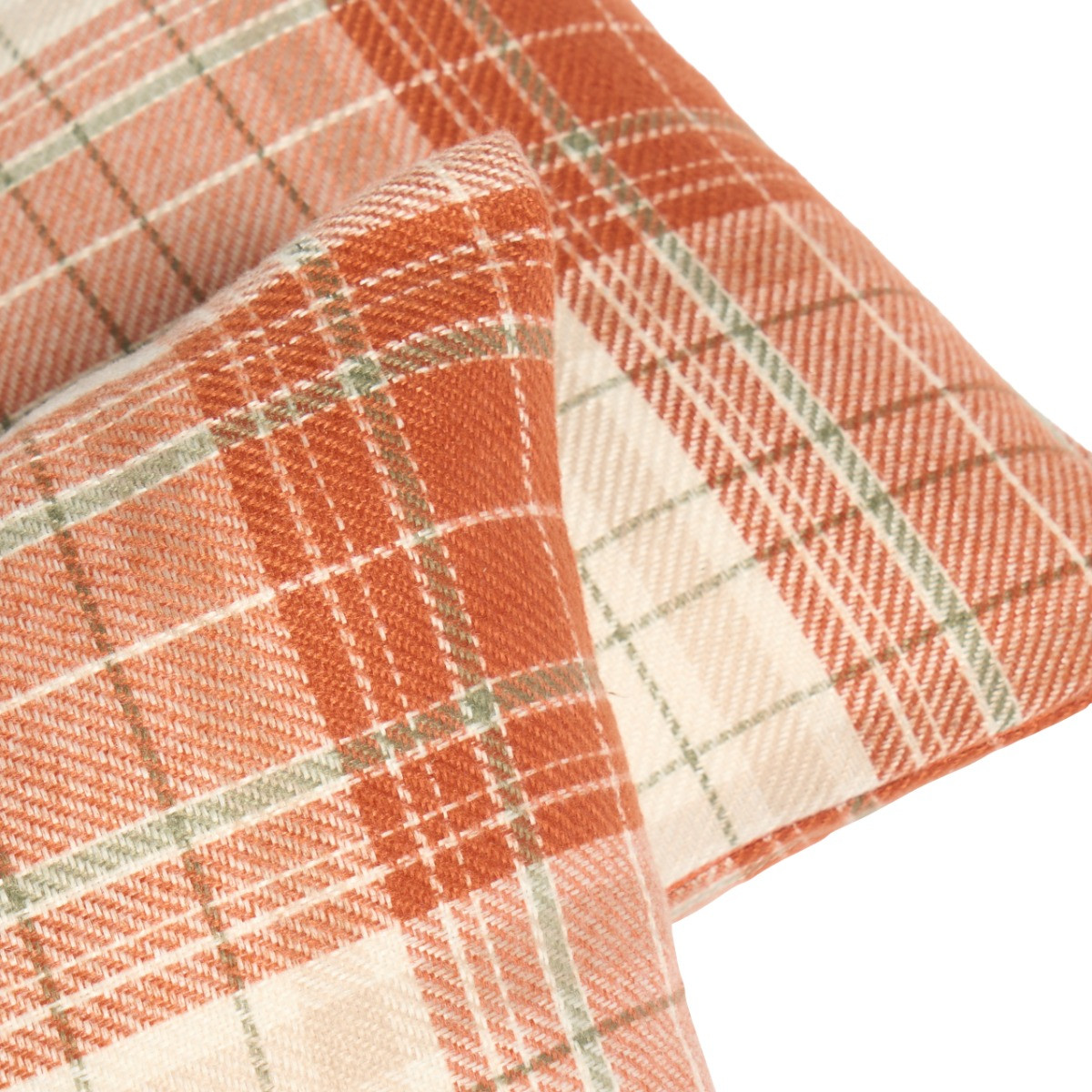 OHS Woven Check Cushion Covers with Cushion - Rust>