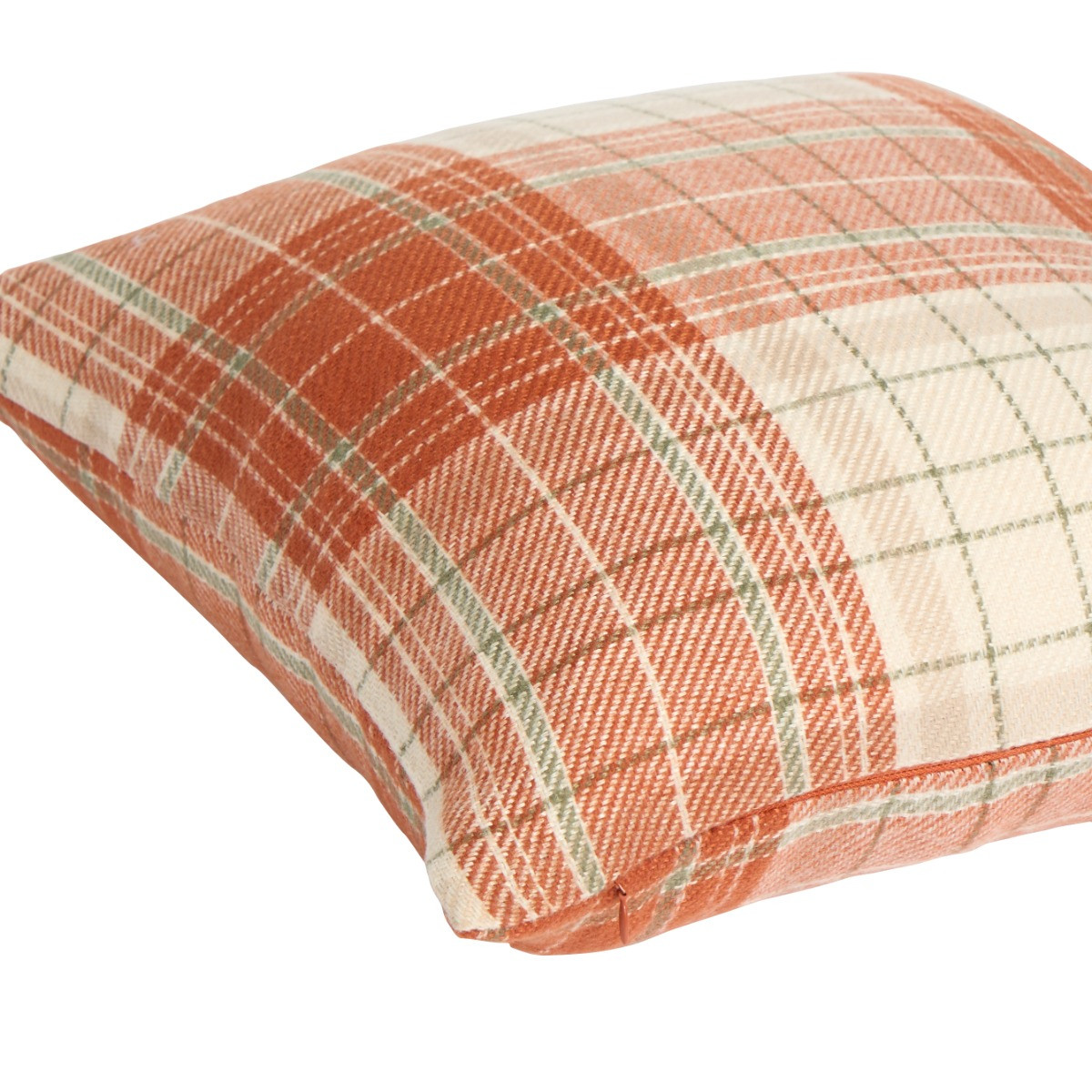 OHS Woven Check Cushion Covers with Cushion - Rust>