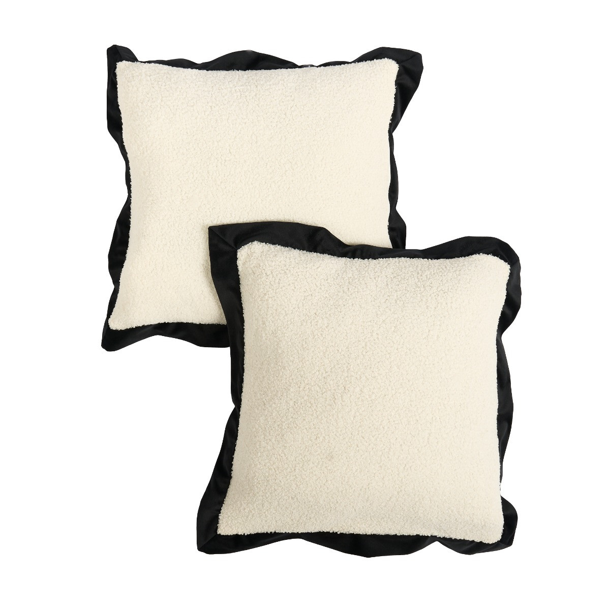 OHS Oxford Boucle Cushion Cover - White/Black>