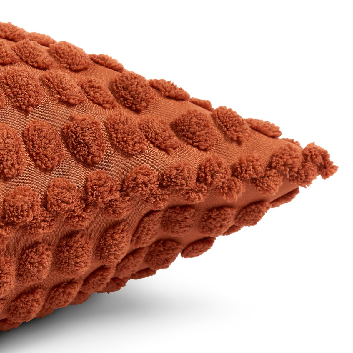 OHS 2 Pack Bobble Textured Cushion Covers, Rust - 45 x 45cm>