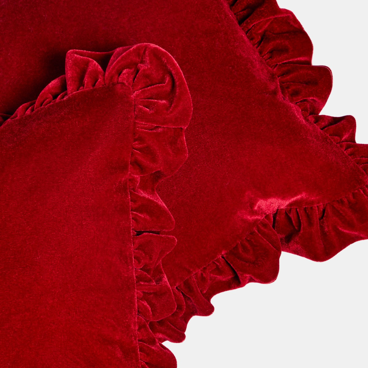 OHS Velvet Plush Cushion Cover - Red>