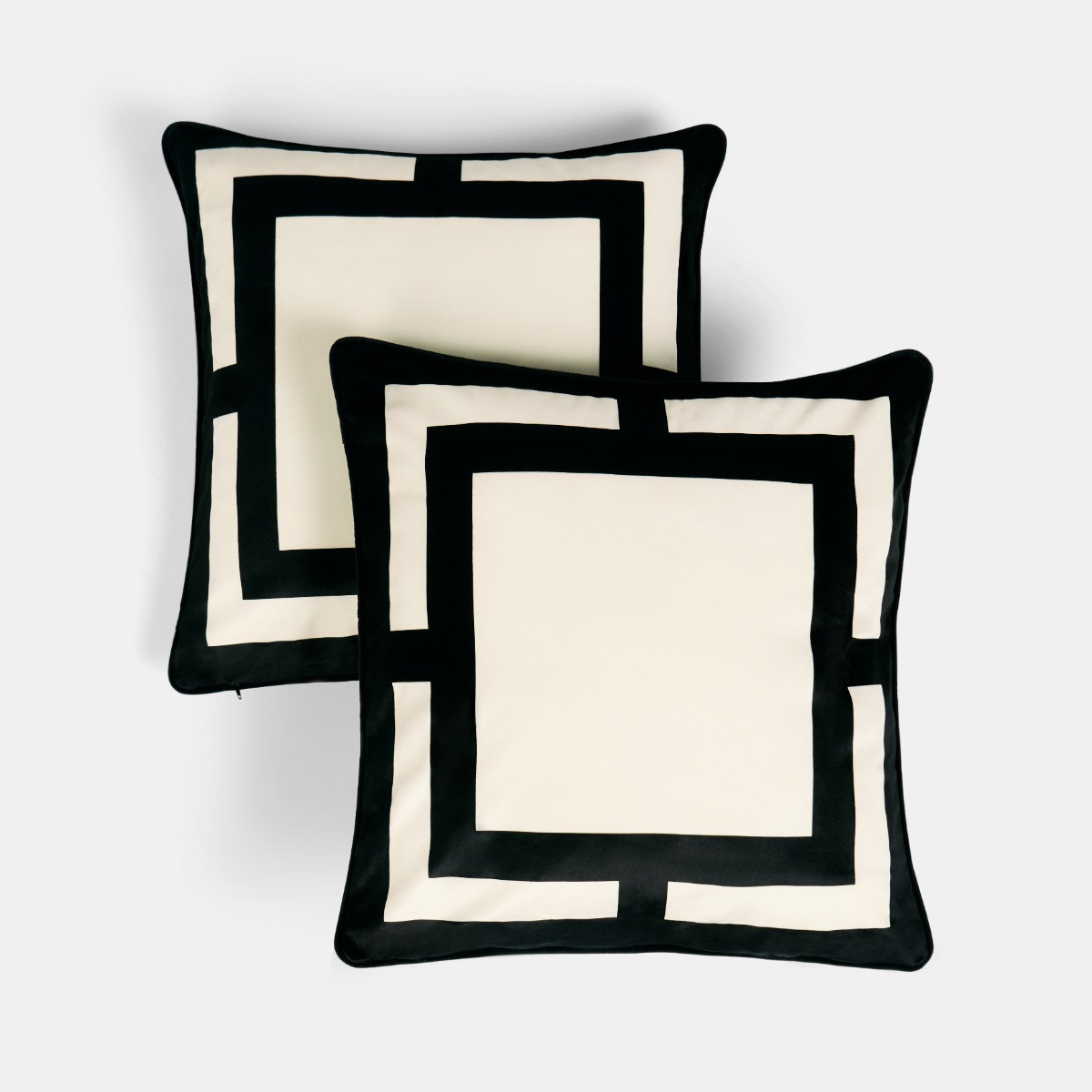 OHS Square Print Cushion Covers, Monochrome - 45 x 45cm>