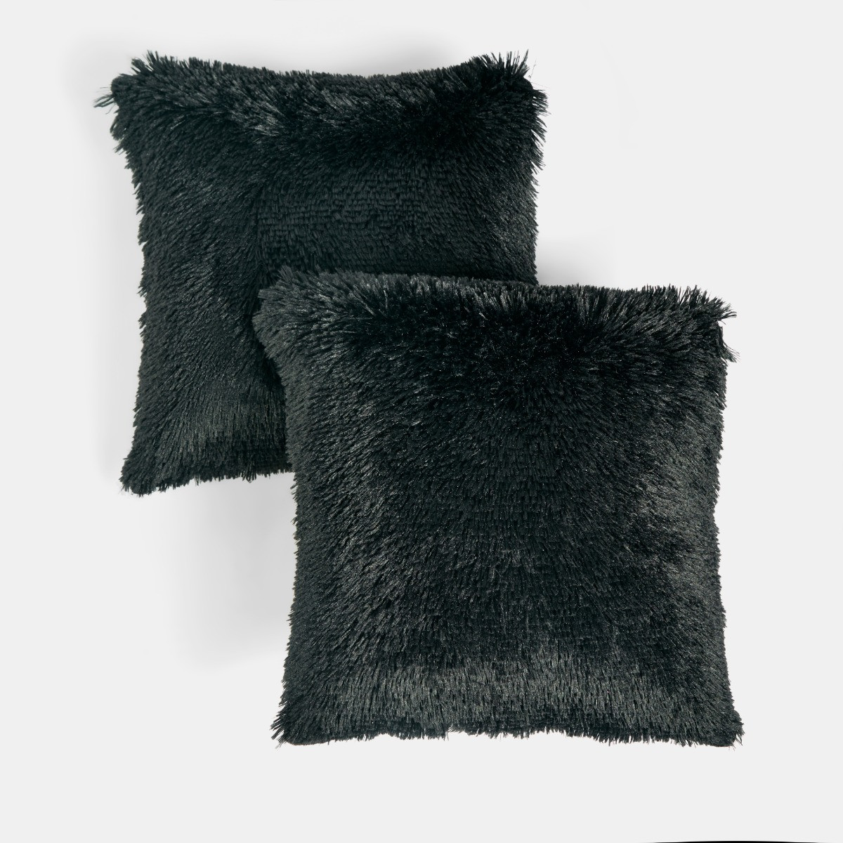 OHS Fluffy Cushion Covers - Black>