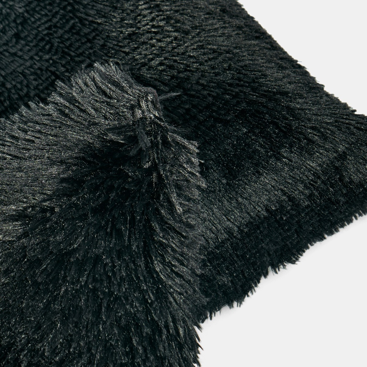 OHS Fluffy Cushion Covers - Black>