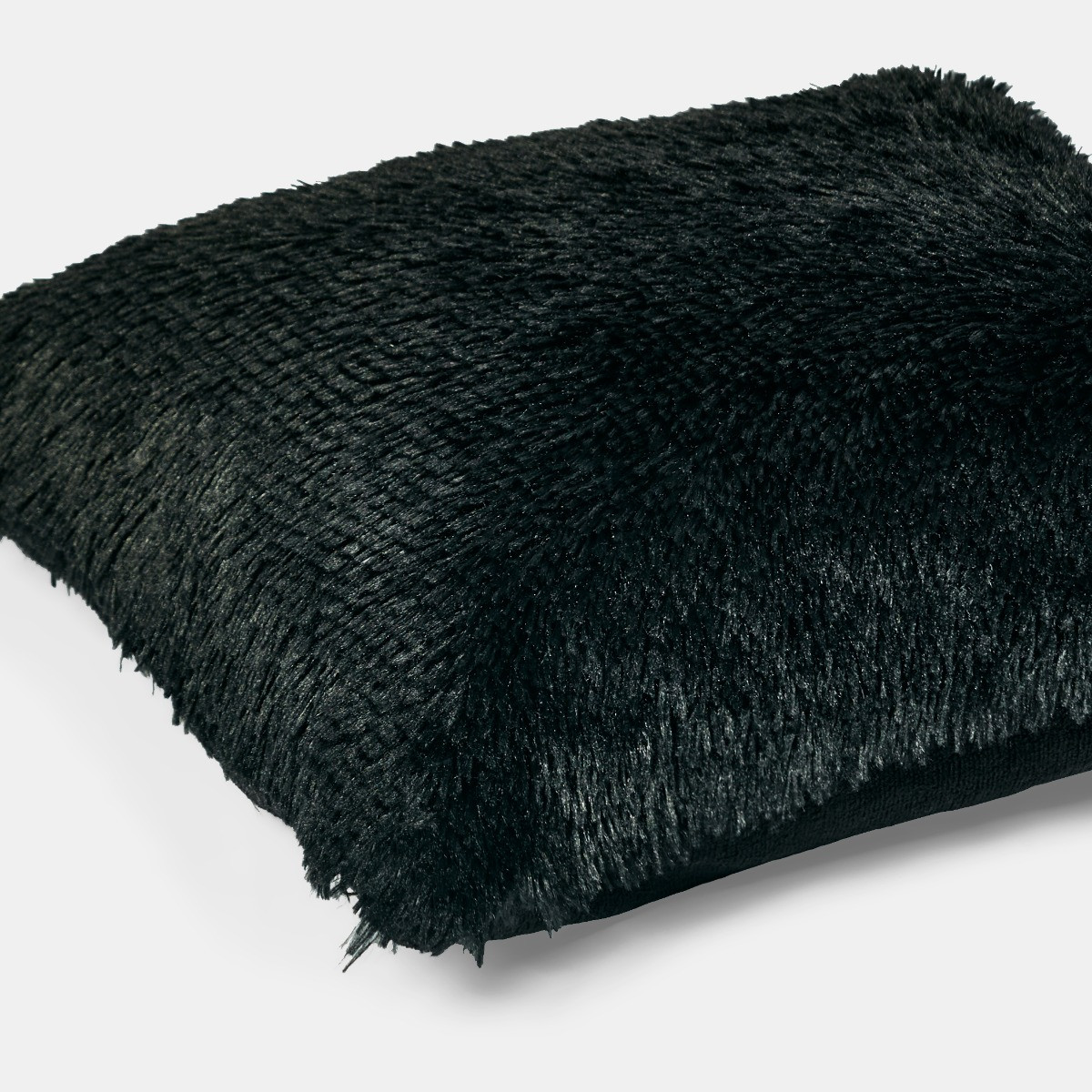 OHS Fluffy Cushion Covers, Black - 45 x 45cm>