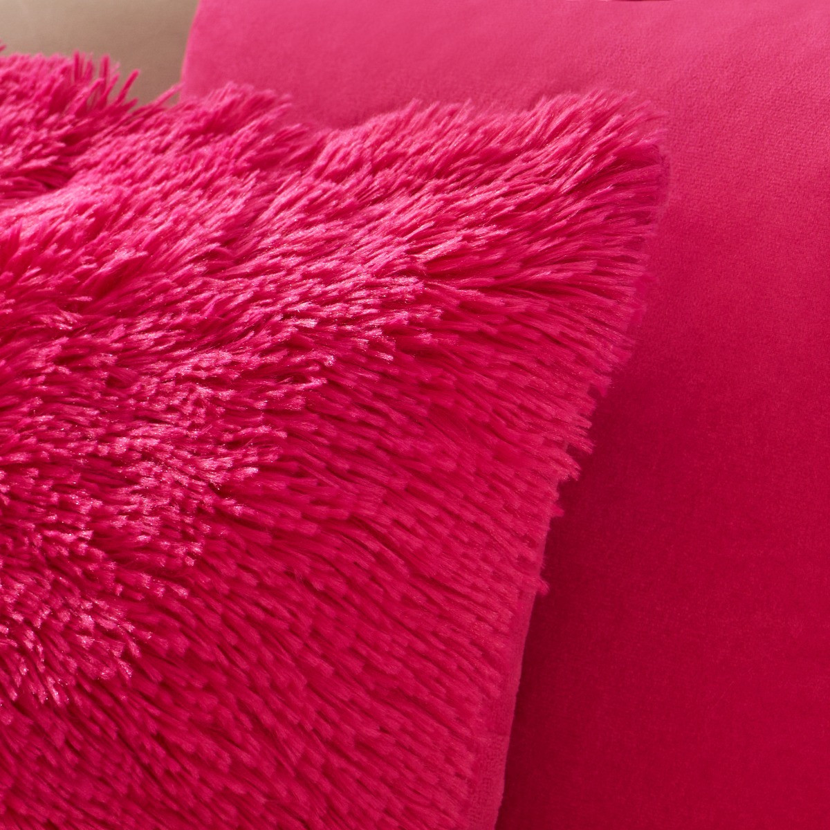 OHS Fluffy Cushion Covers - Hot Pink>