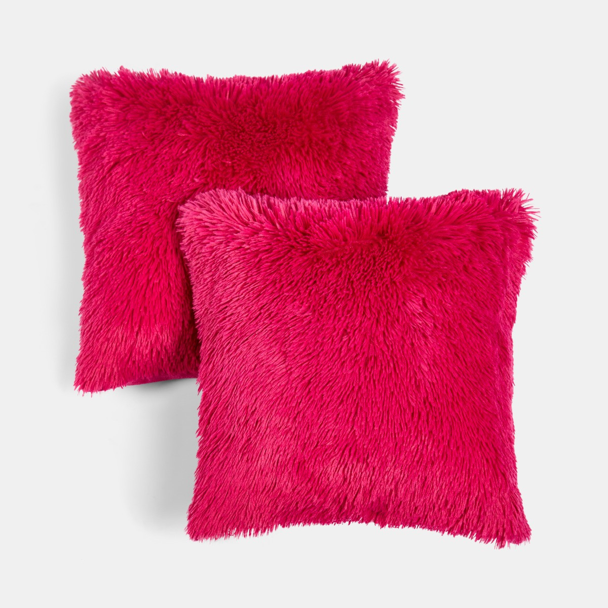 OHS Fluffy Cushion Covers, Hot Pink - 45 x 45cm>