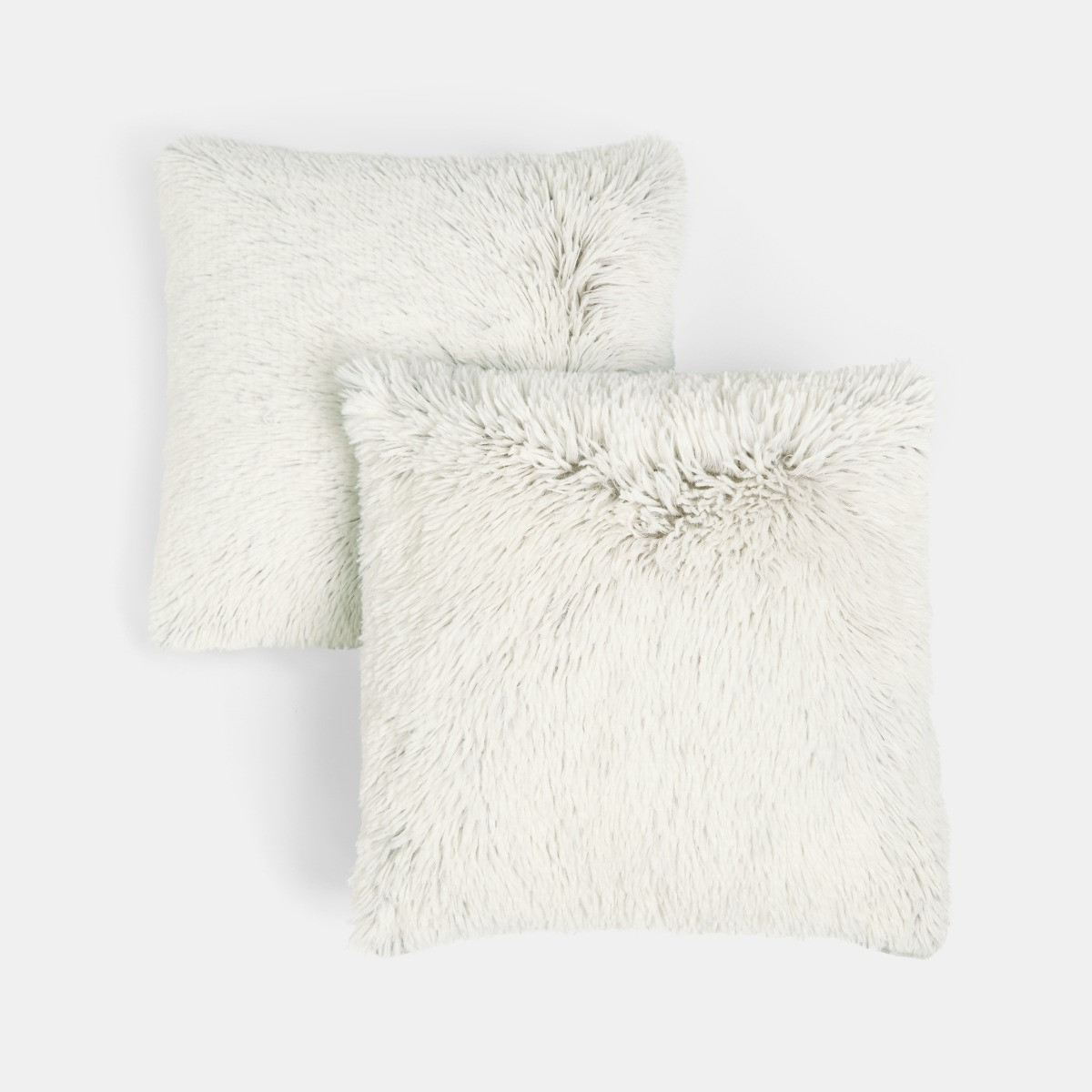 OHS Two Tone Fluffy Cushion Covers, Grey - 45 x 45cm>