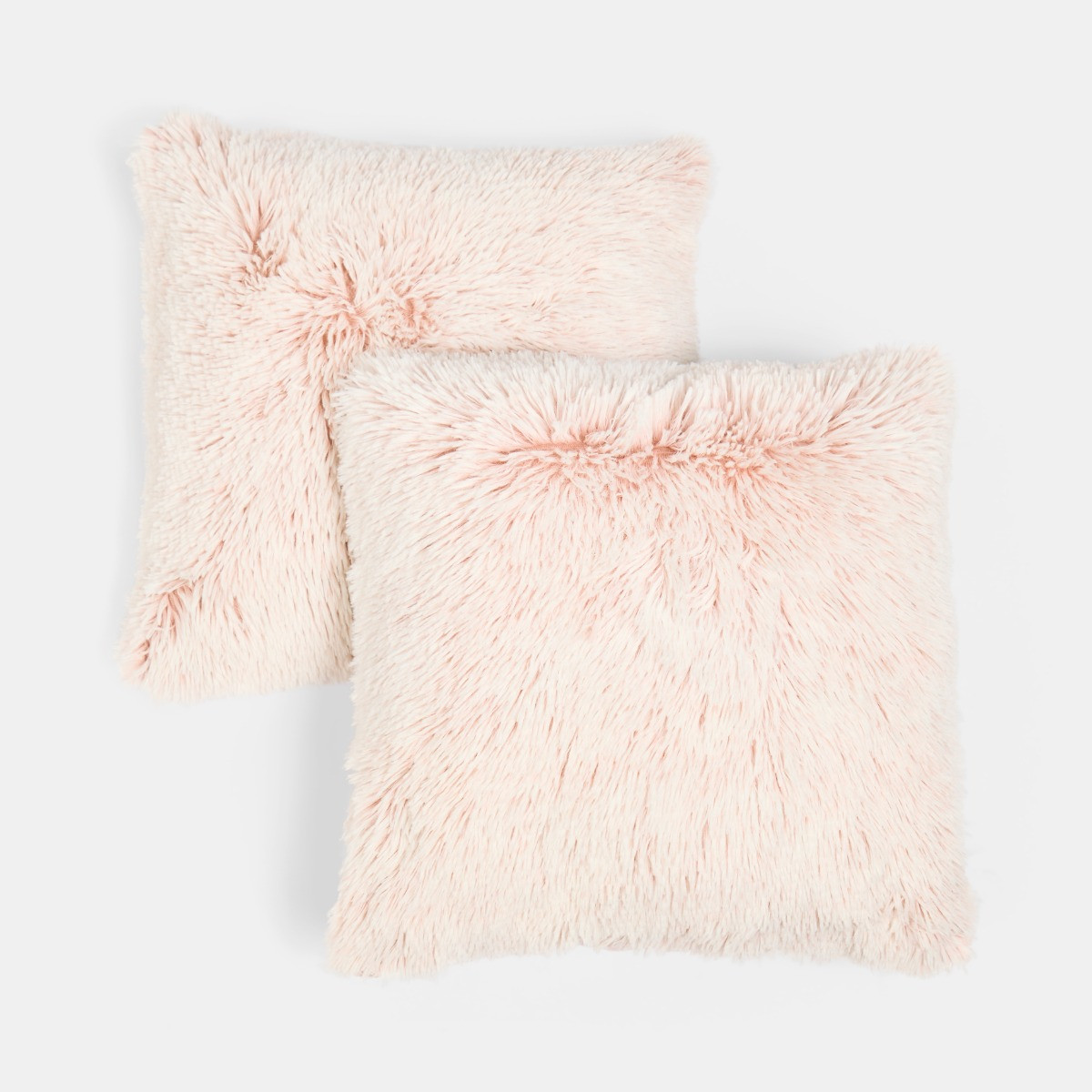 OHS Two Tone Fluffy Cushion Covers, Blush - 45 x 45cm>