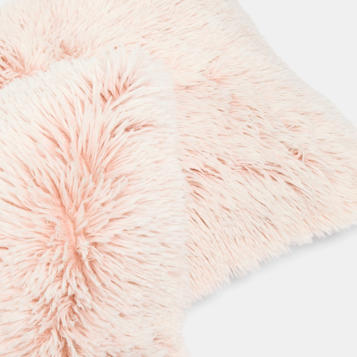 OHS Two Tone Fluffy Cushion Covers, Blush - 45 x 45cm>