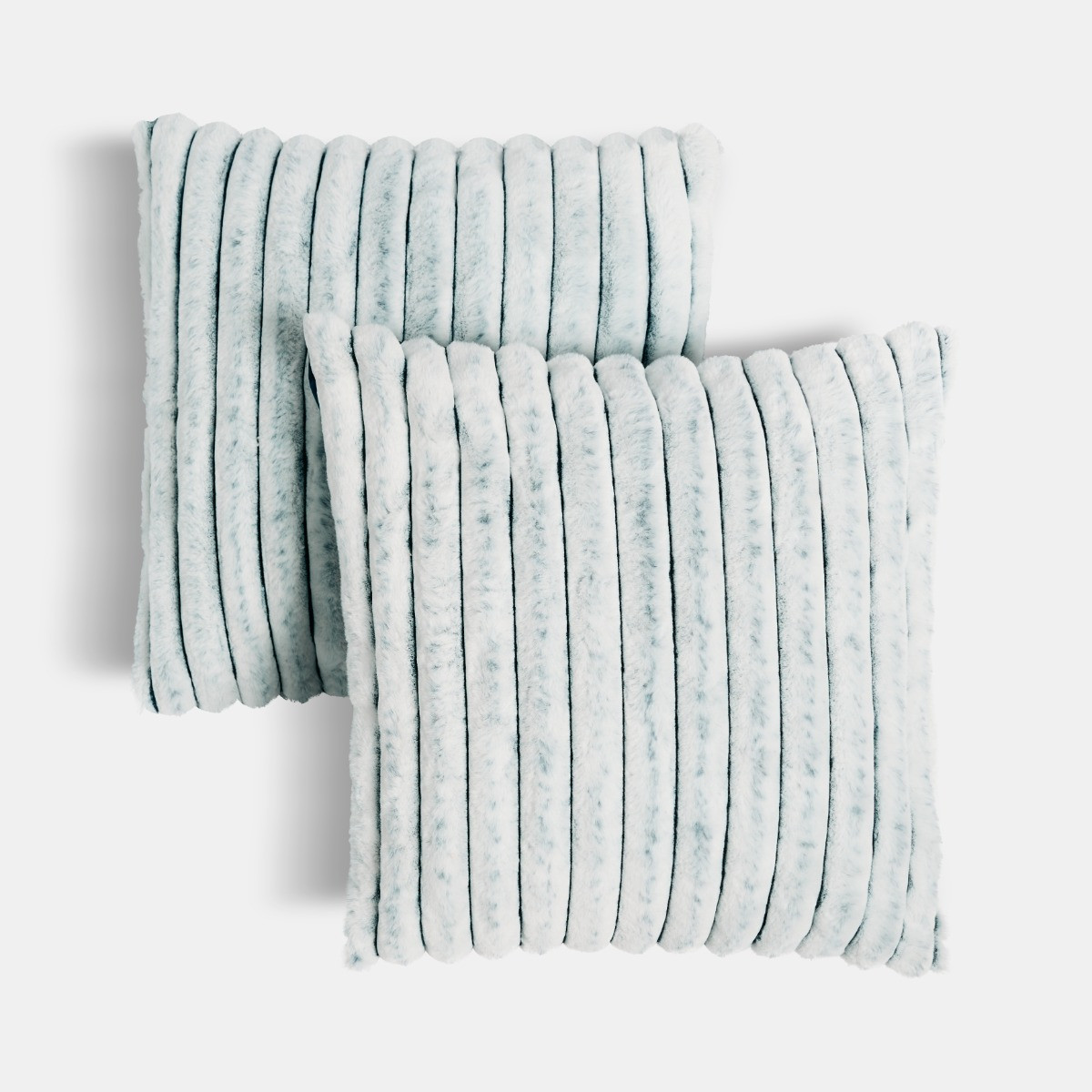 OHS Two Tone Ribbed Cushion Covers, Navy/White - 45 x 45cm>