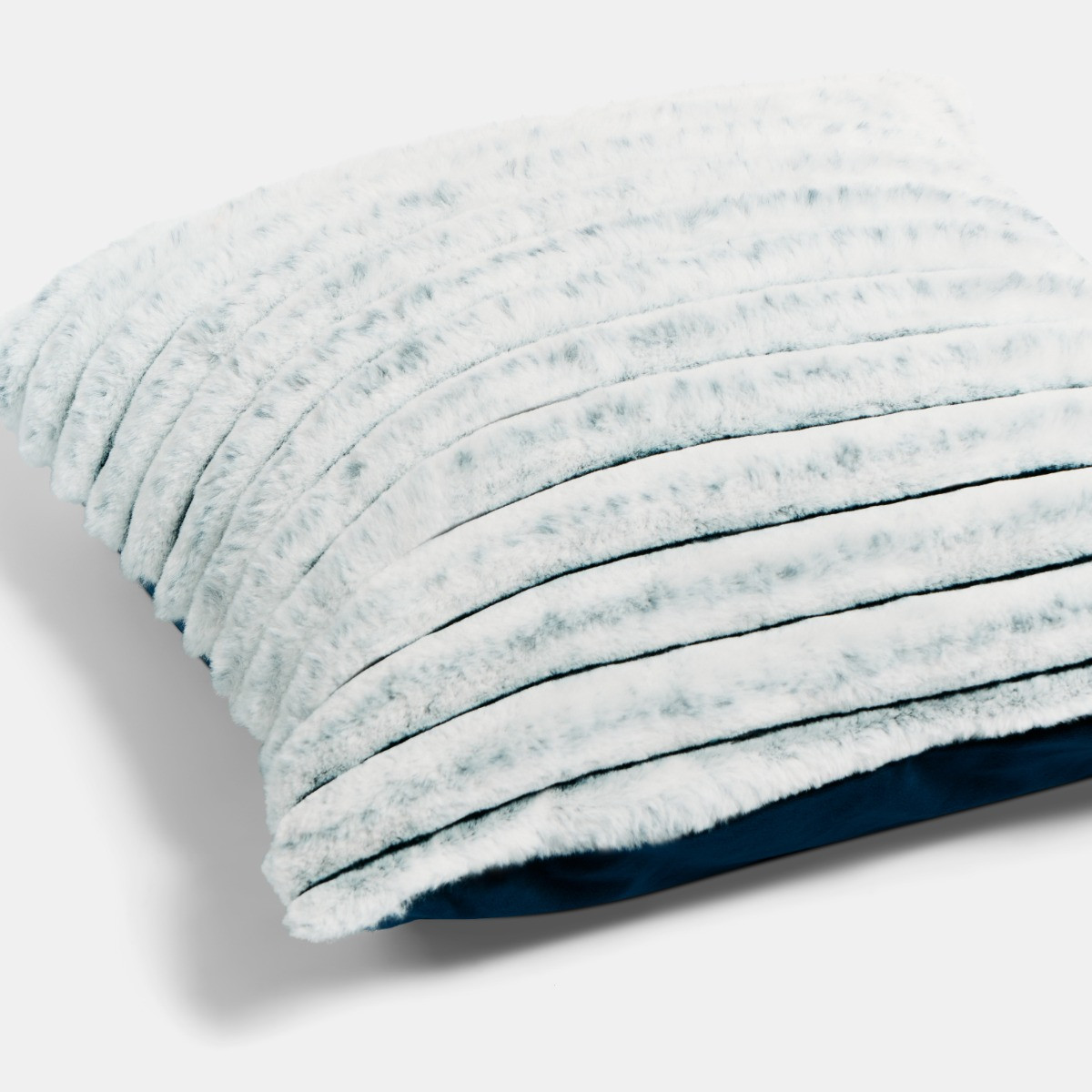 OHS Two Tone Ribbed Cushion Covers - Navy/White>