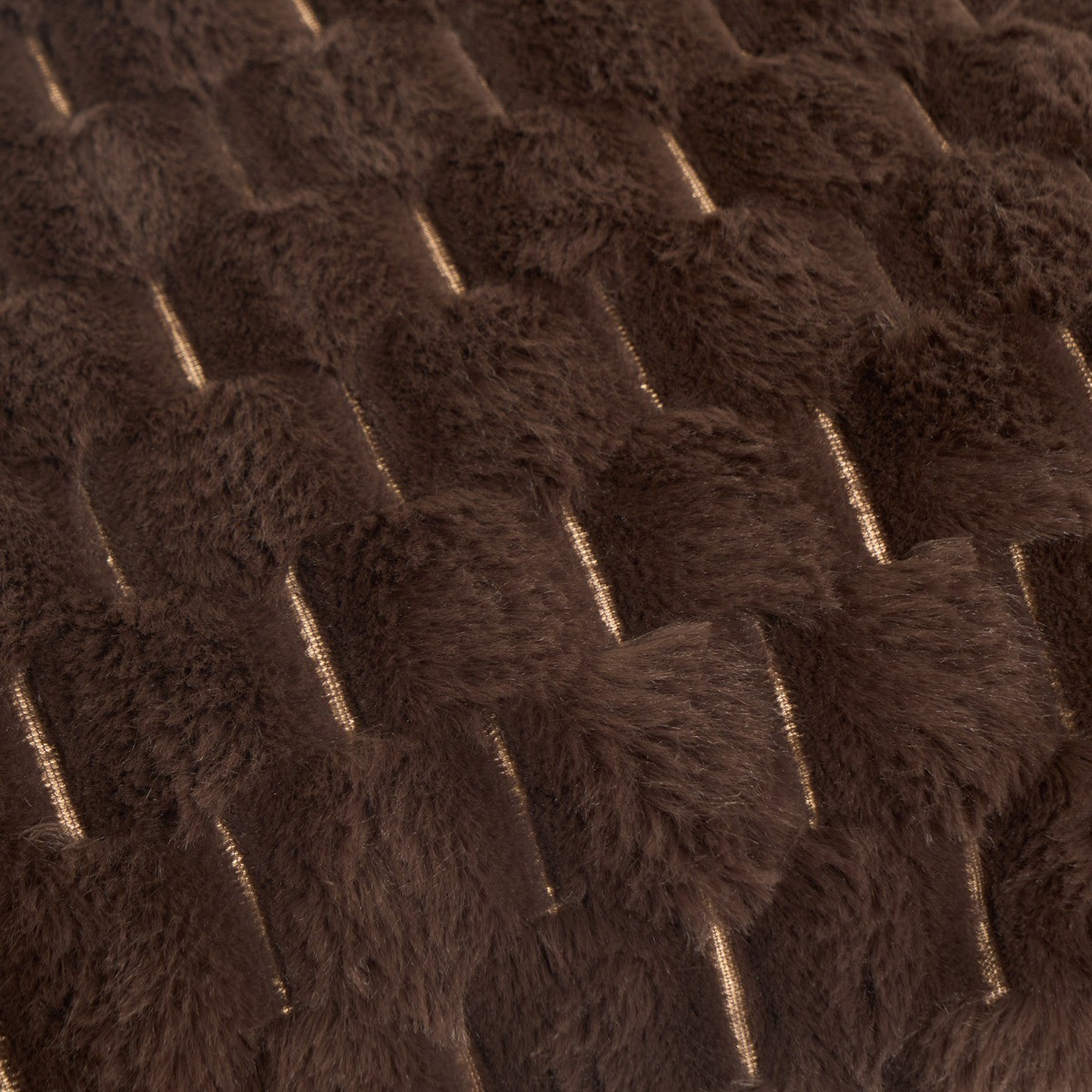 OHS Thick Faux Fur Waffle Cushion Covers - Chocolate>