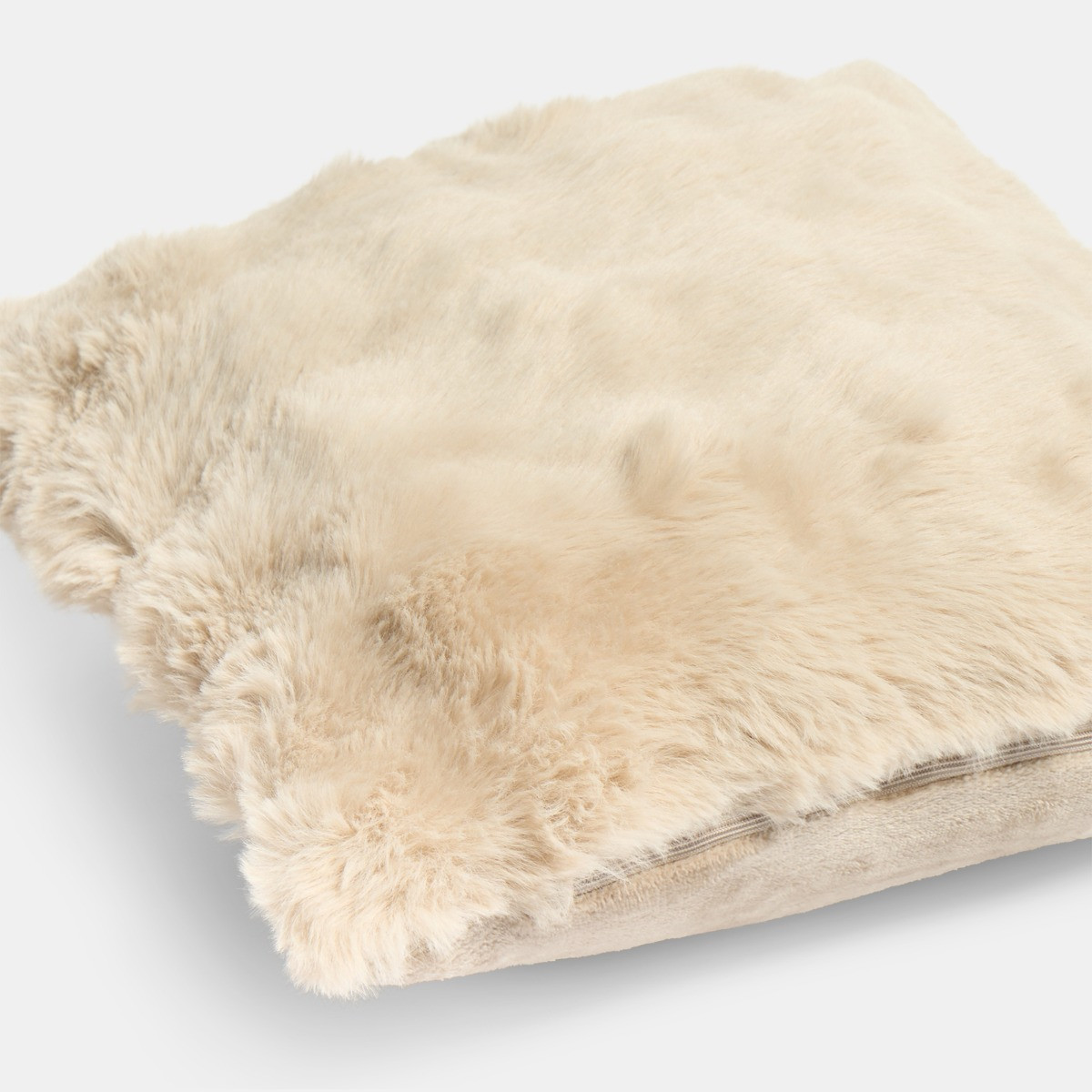 OHS Bubble Faux Fur Cushion Covers, Natural - 45 x 45cm>