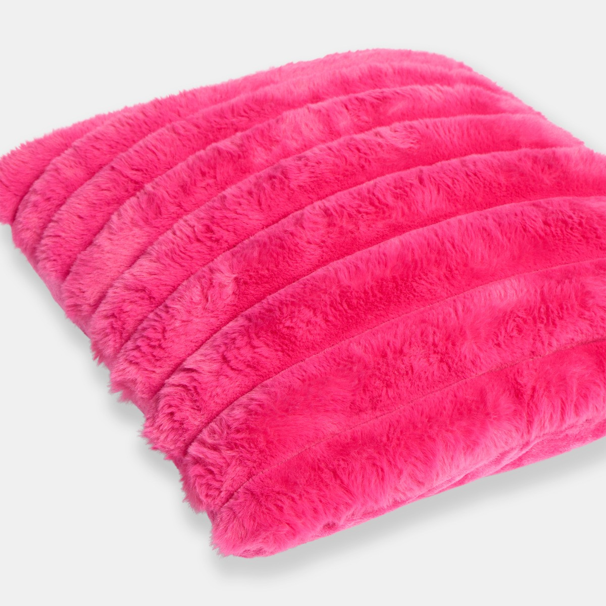 OHS Jumbo Faux Fur Rib Cushion Covers - Hot Pink>