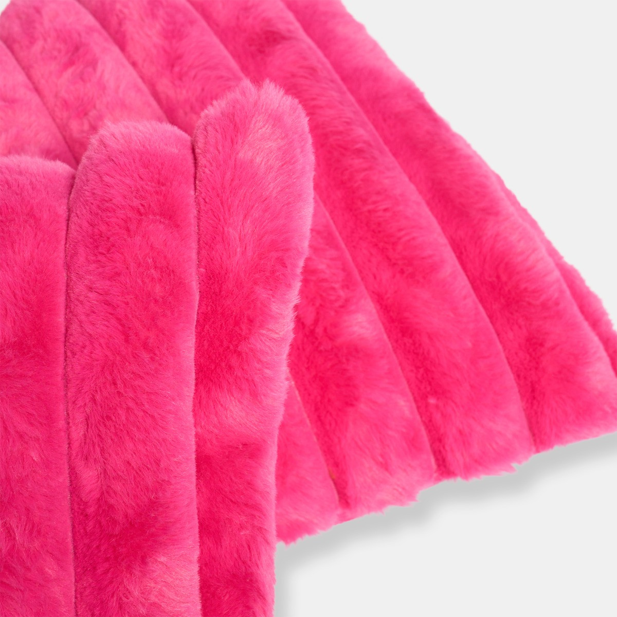 OHS Jumbo Faux Fur Rib Cushion Covers - Hot Pink>