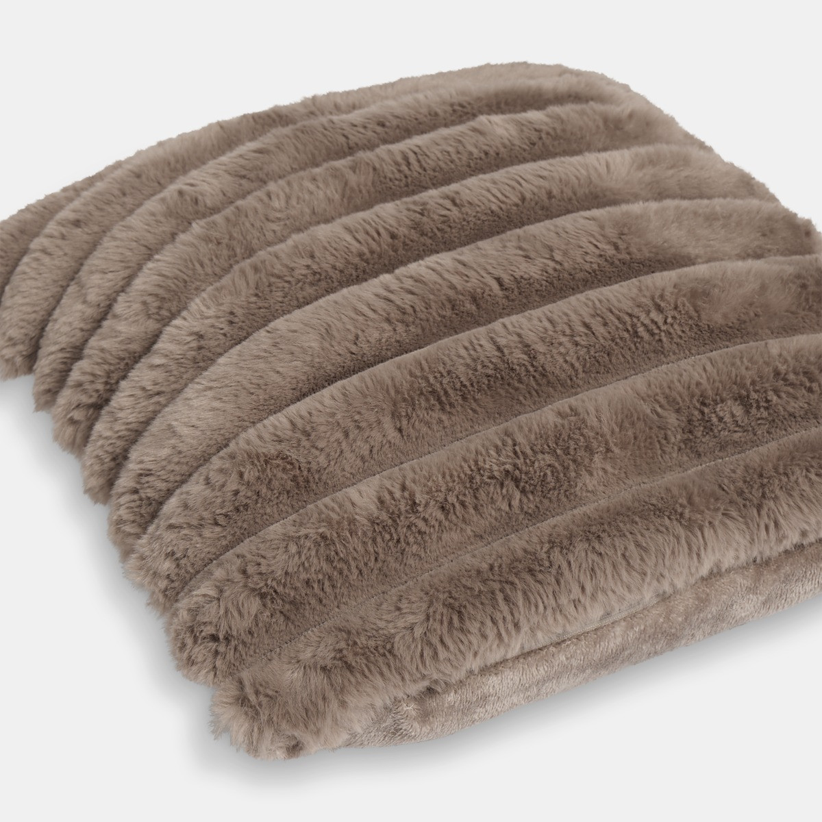 OHS Jumbo Faux Fur Rib Cushion Covers - Mink>
