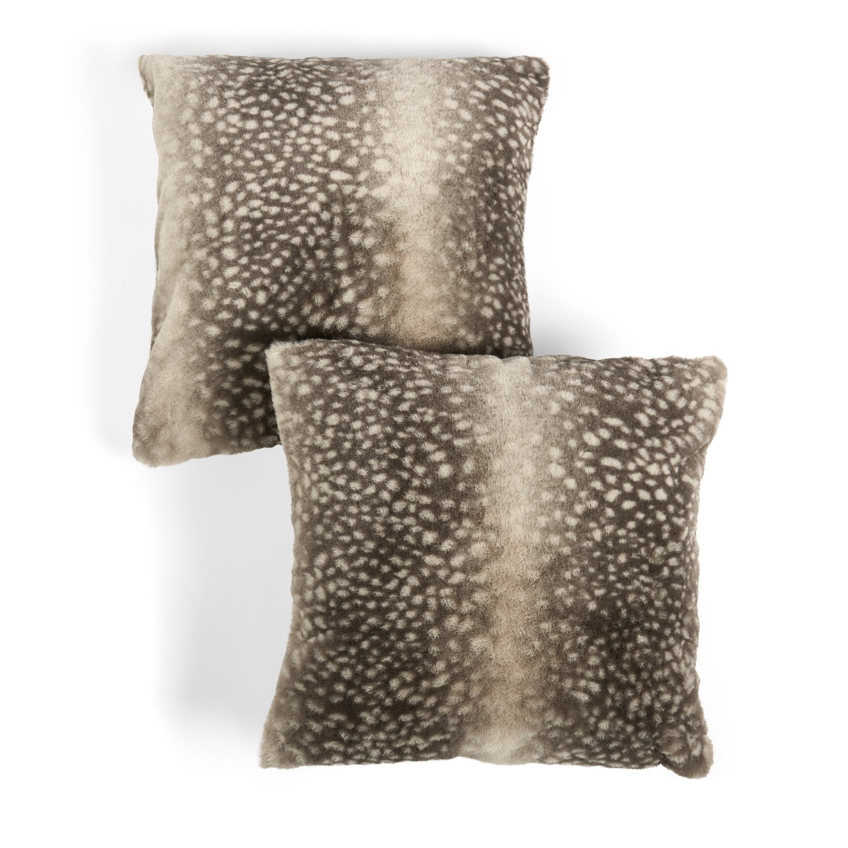 OHS Fawn Faux Fur Cushion Covers - Mink/White>