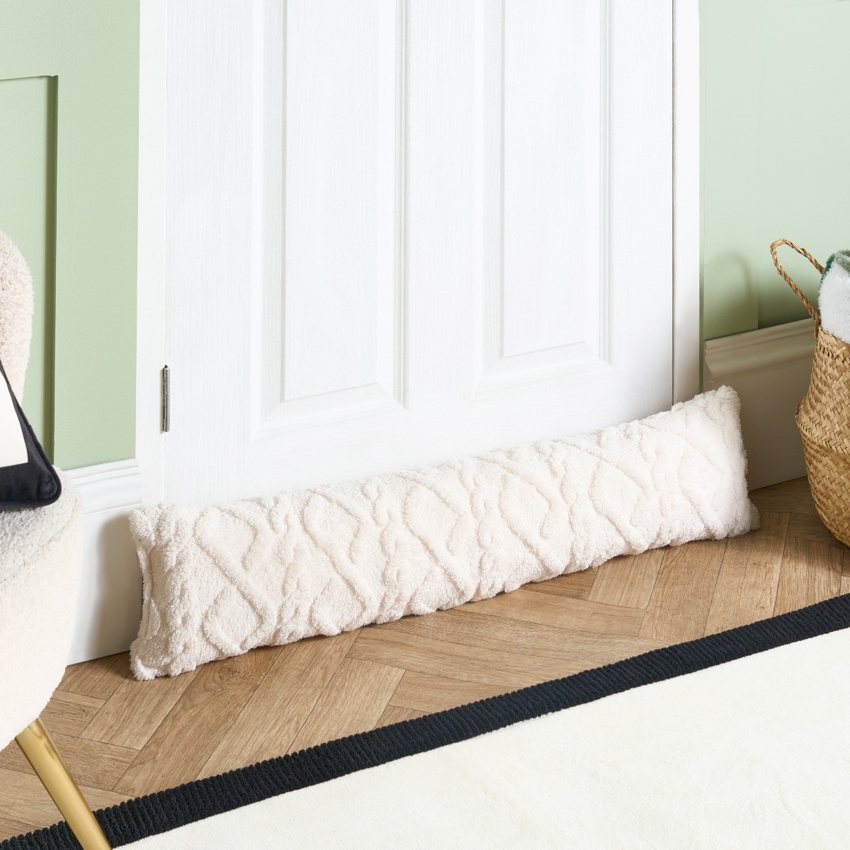 OHS Cable Knit Draught Excluder - Cream>