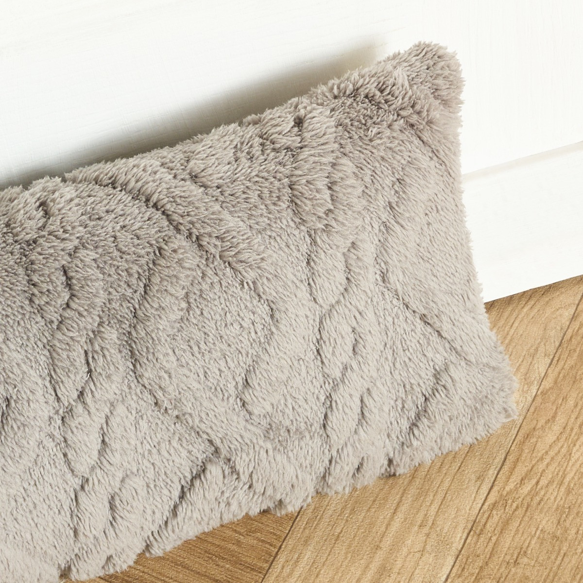OHS Cable Knit Draught Excluder - Grey>