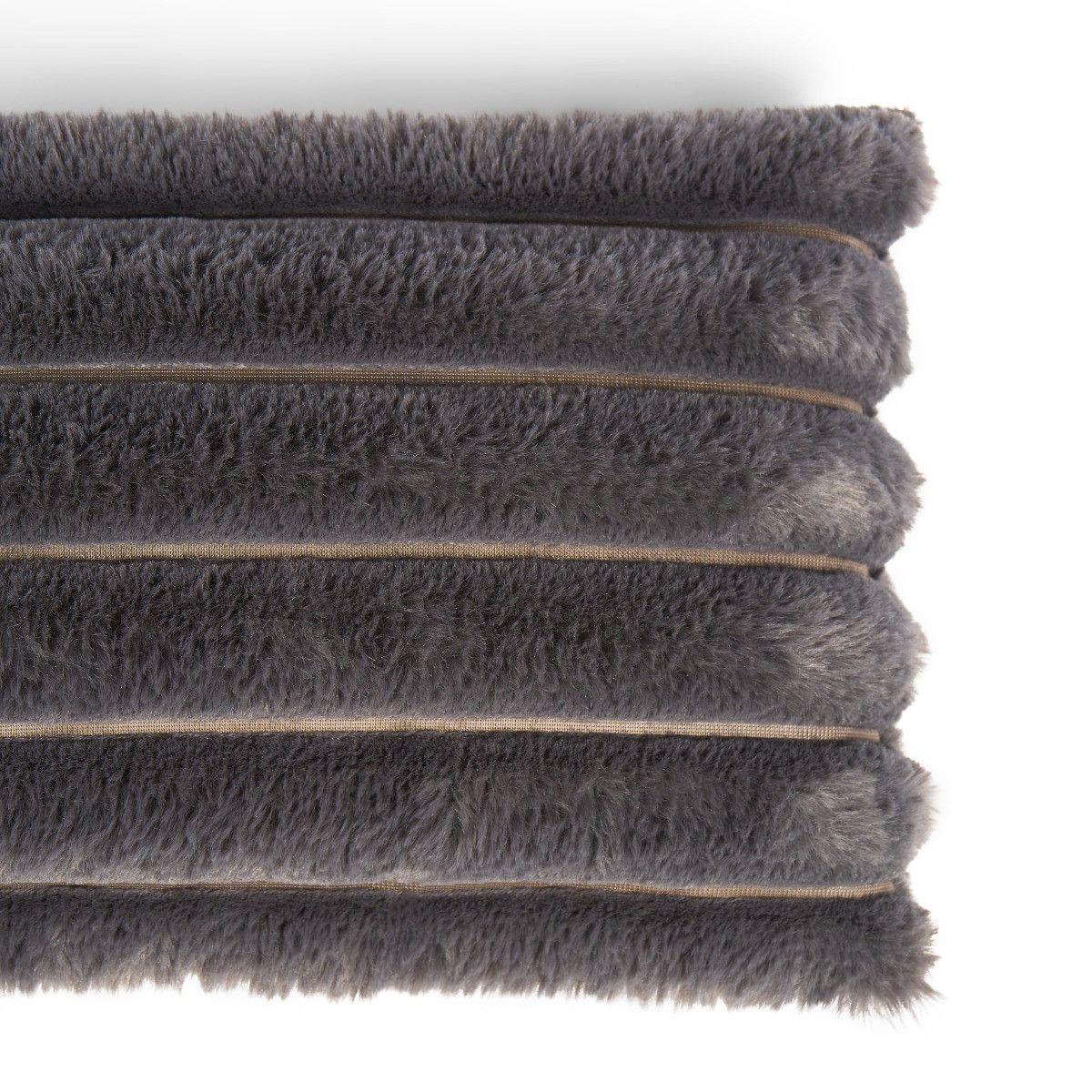 OHS Ribbed Fur Draught Excluder - Charcoal >