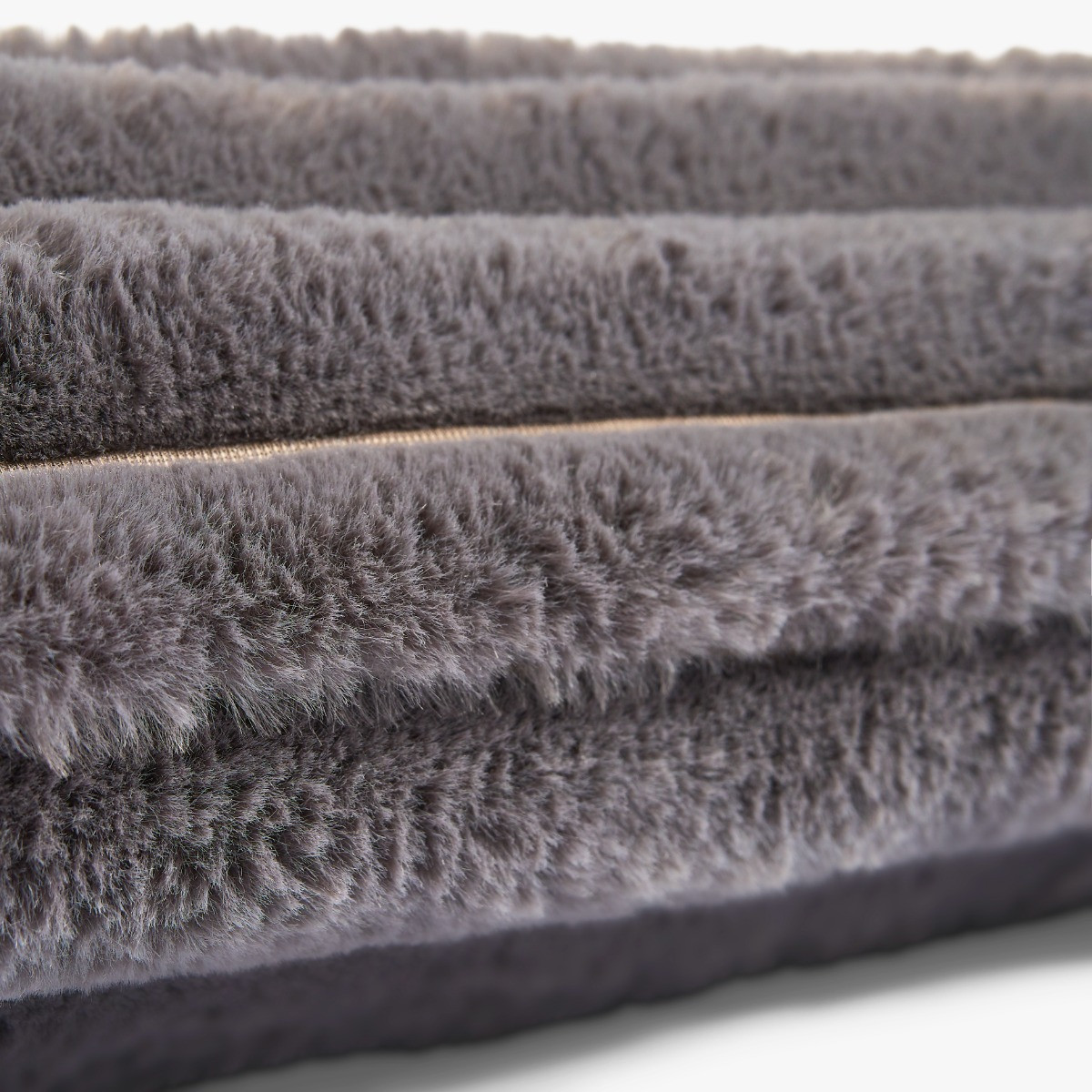 OHS Ribbed Fur Draught Excluder - Charcoal >