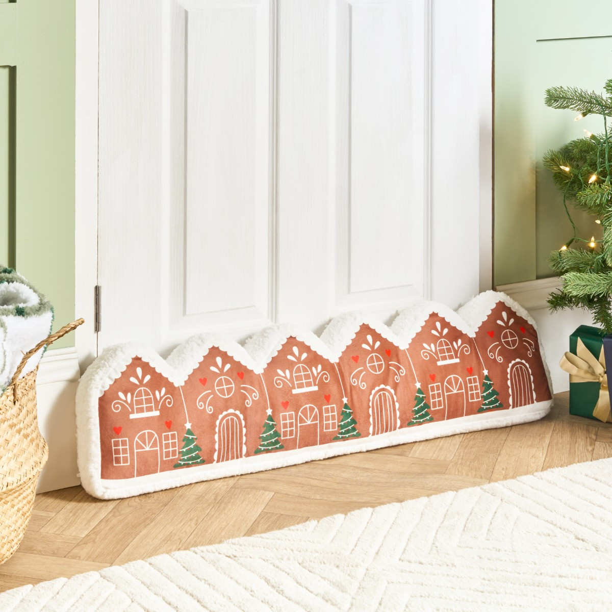 OHS Gingerbread House Draught Excluder - Brown>