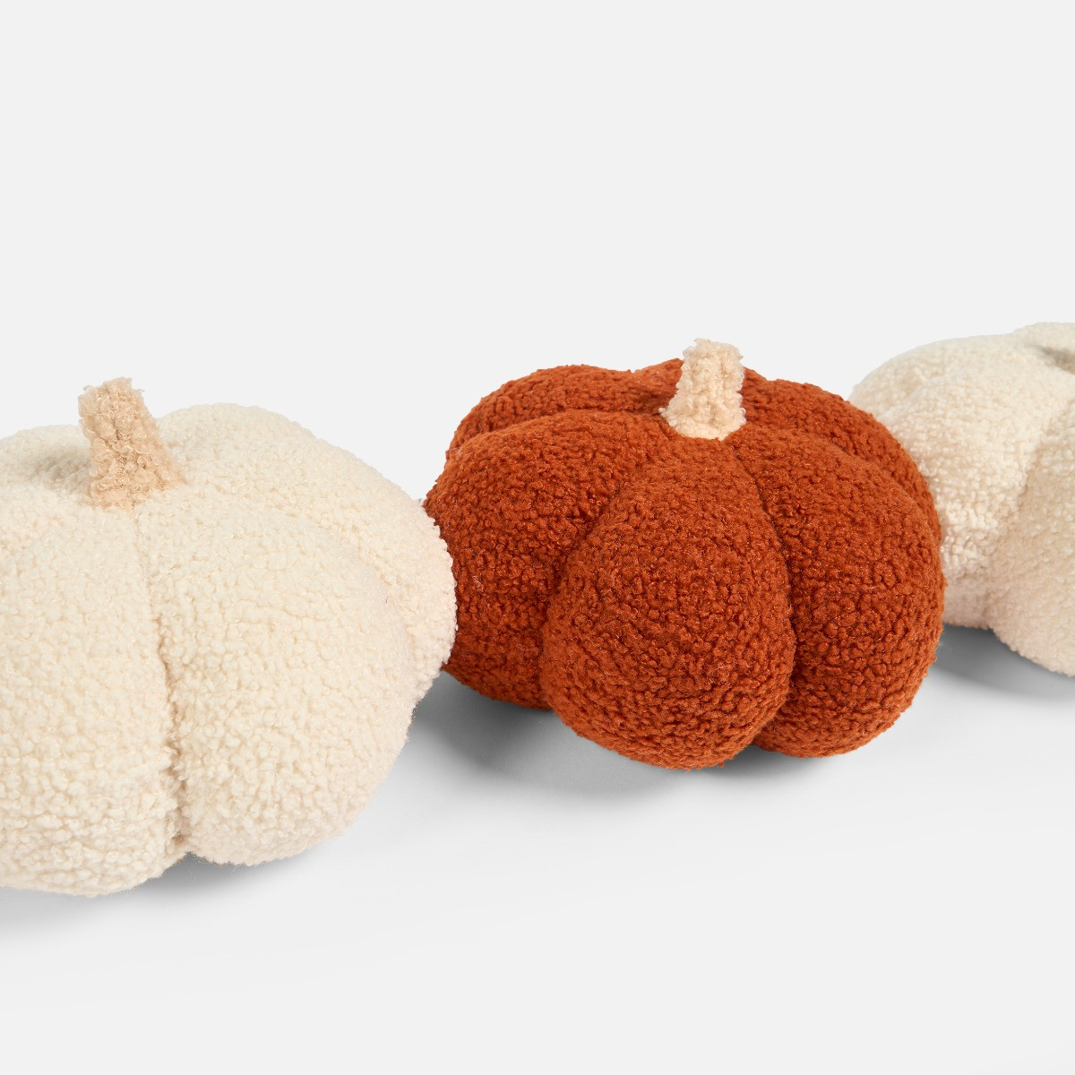 OHS Boucle Pumpkin Shaped Draught Excluder - Rust/White >