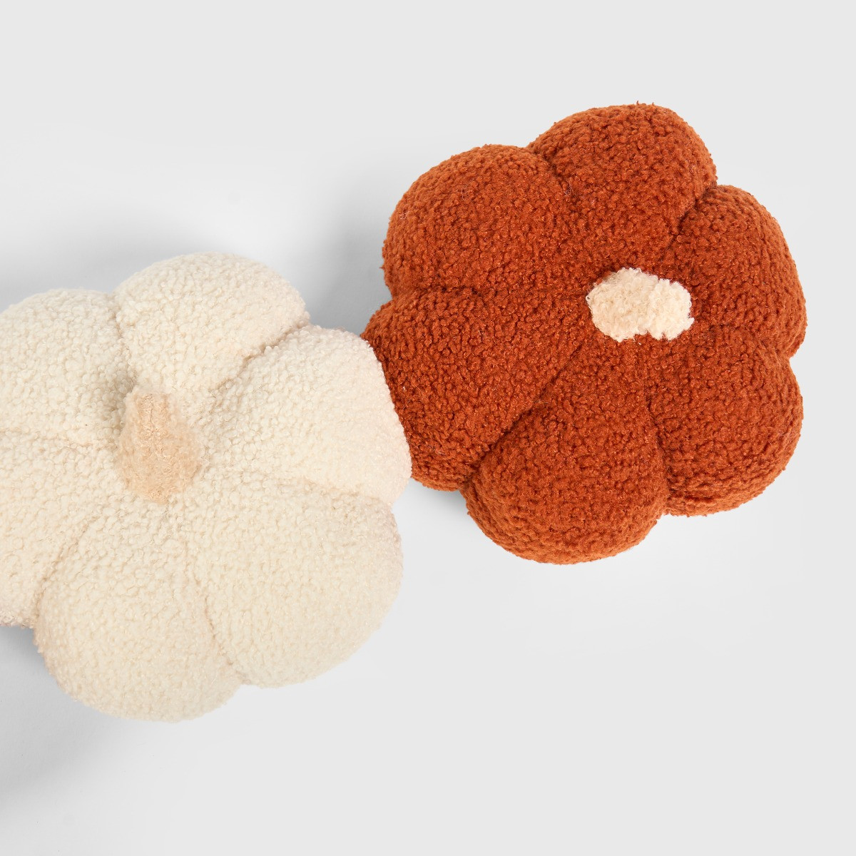 OHS Boucle Pumpkin Shaped Draught Excluder - Rust/White >