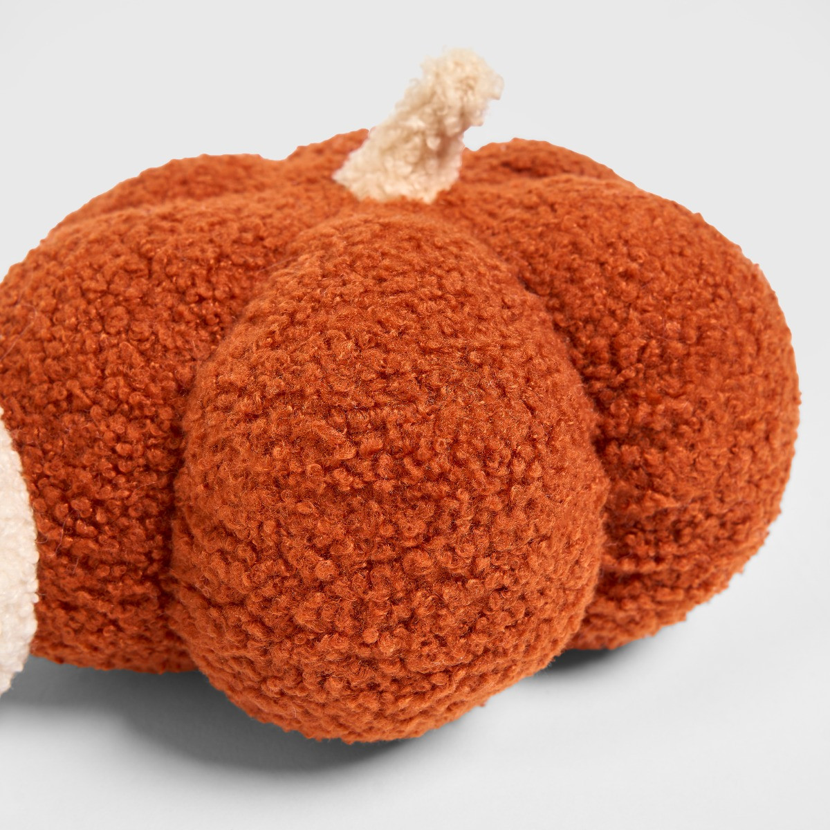 OHS Boucle Pumpkin Shaped Draught Excluder - Rust/White >