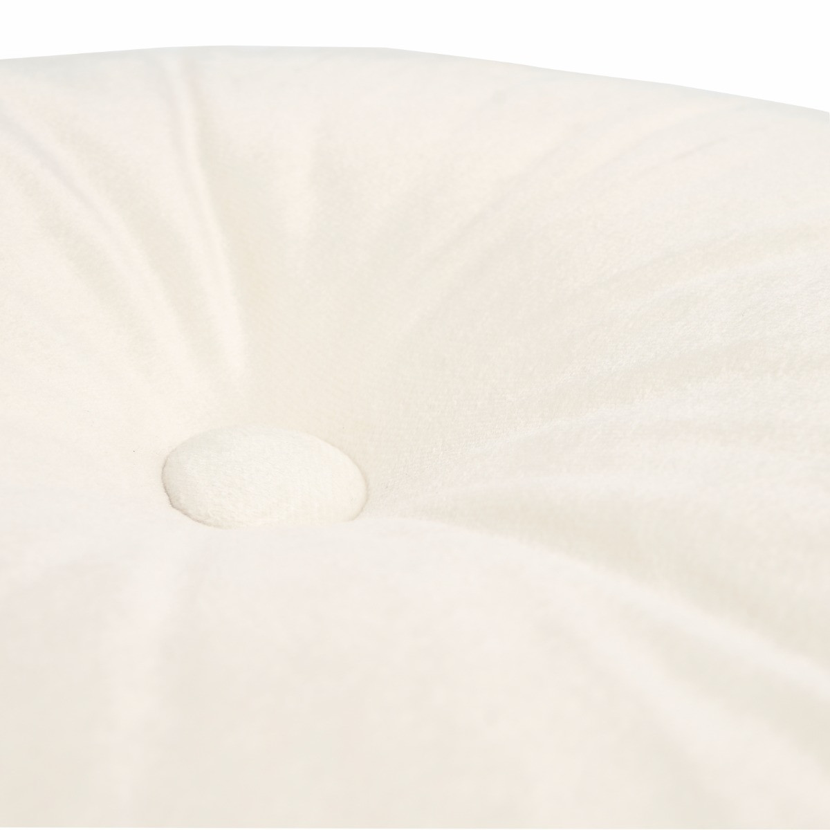 OHS Velvet Round Shaped Cushion - Cream/Black>