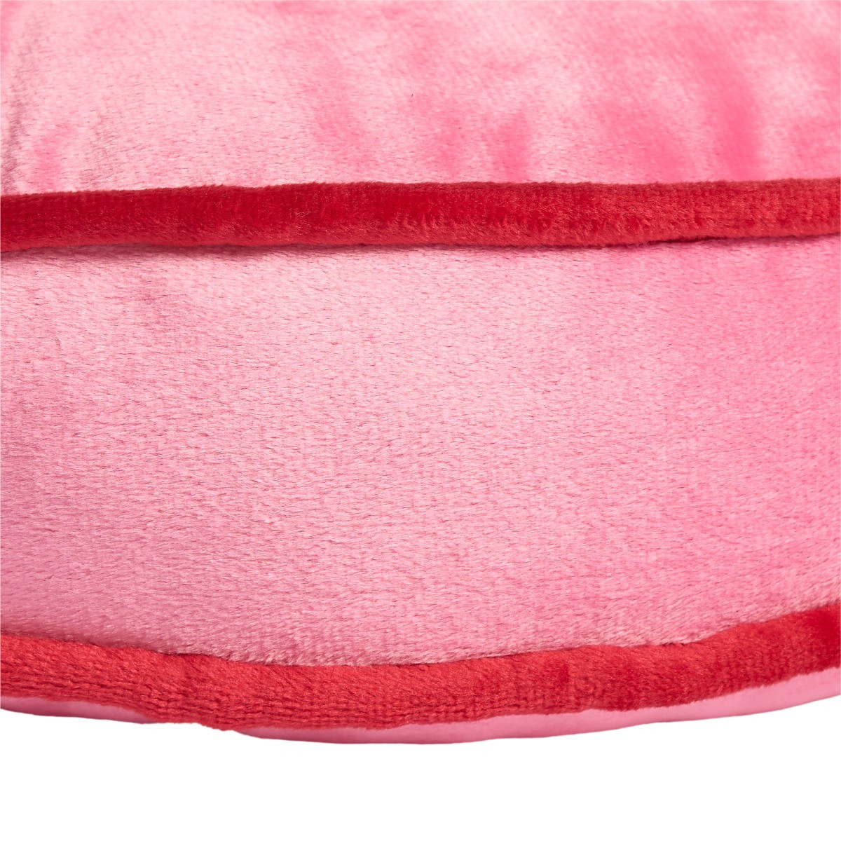 OHS Velvet Round Shaped Cushion - Pink/Red>