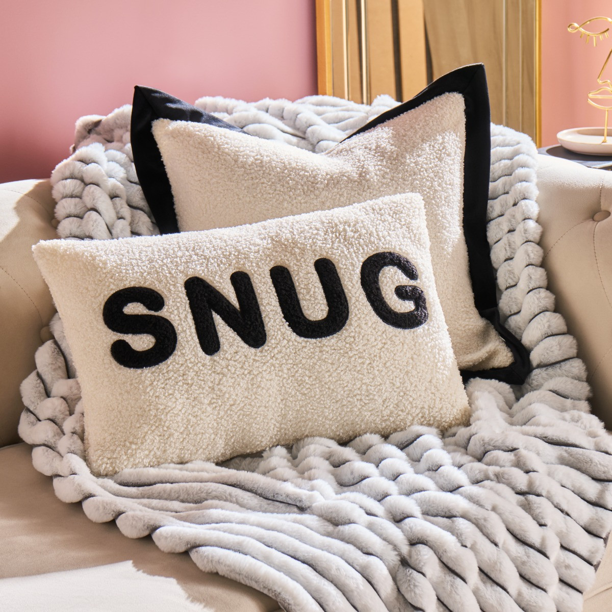 OHS Snug Slogan Cushion - Monochrome>