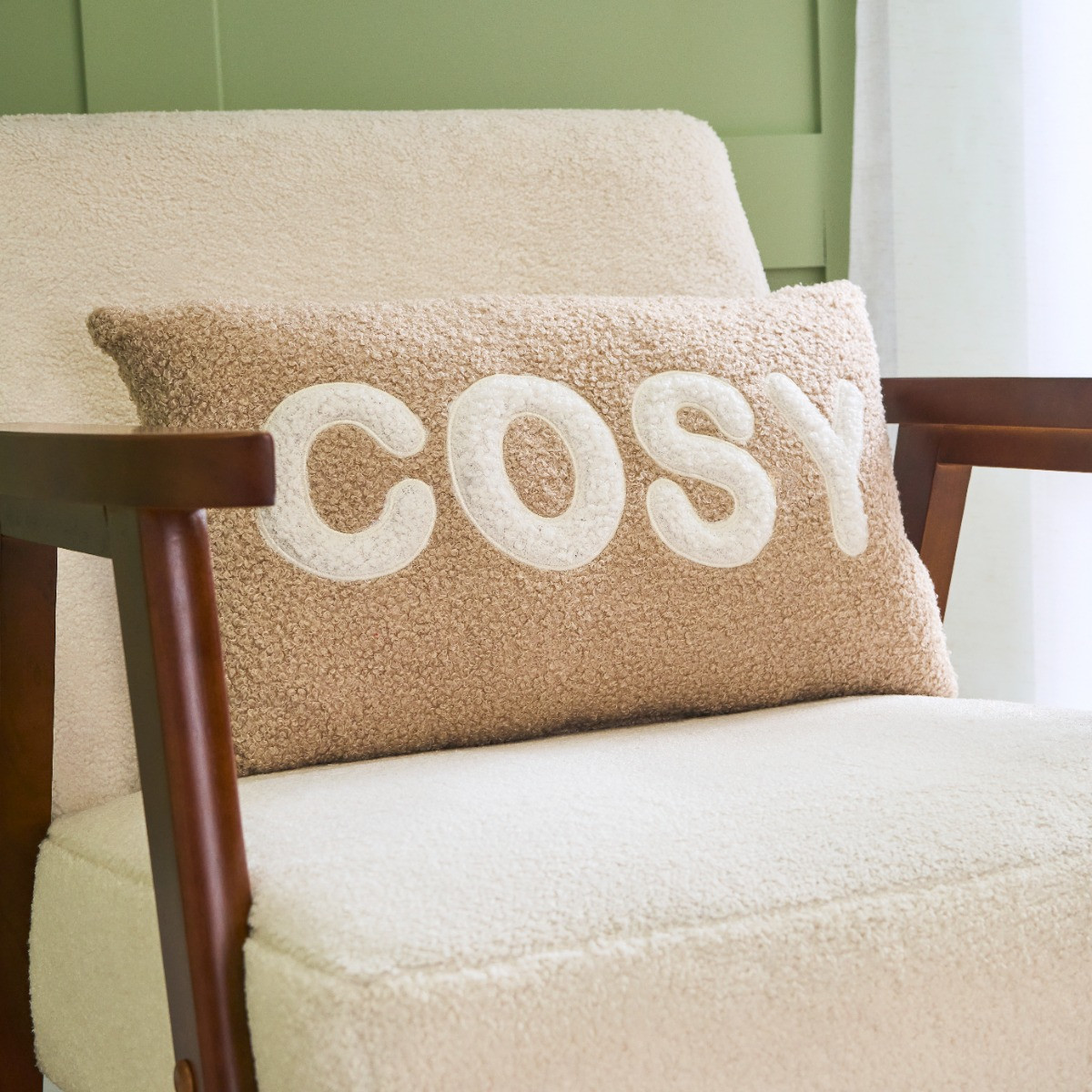 OHS Cosy Slogan Cushion - Natural>