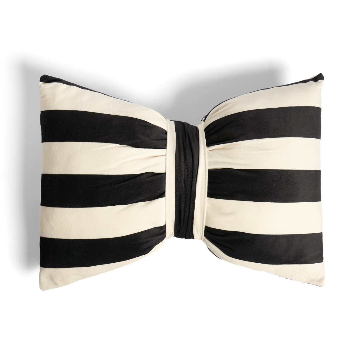 OHS Striped Bow Shaped Cushion - Monochrome>