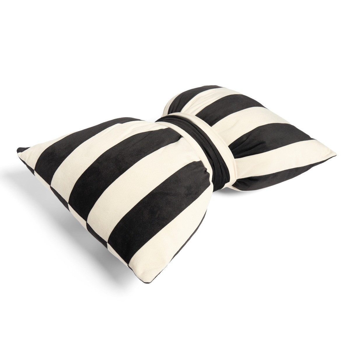 OHS Striped Bow Shaped Cushion - Monochrome>