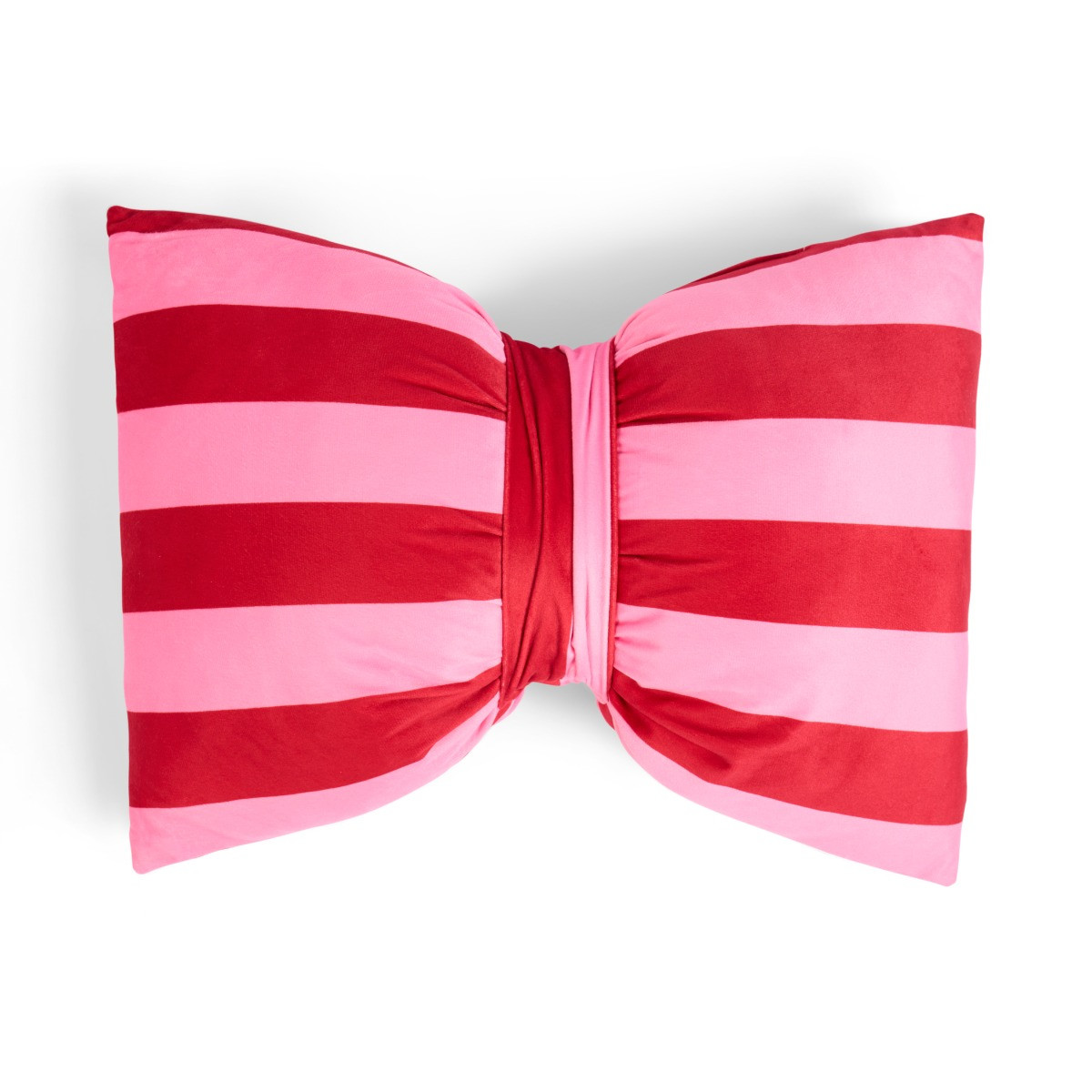 OHS Striped Bow Shaped Cushion - Pink/ Red>