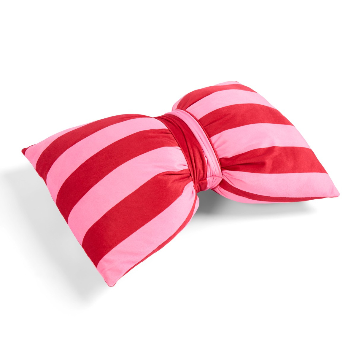 OHS Striped Bow Shaped Cushion - Pink/ Red>