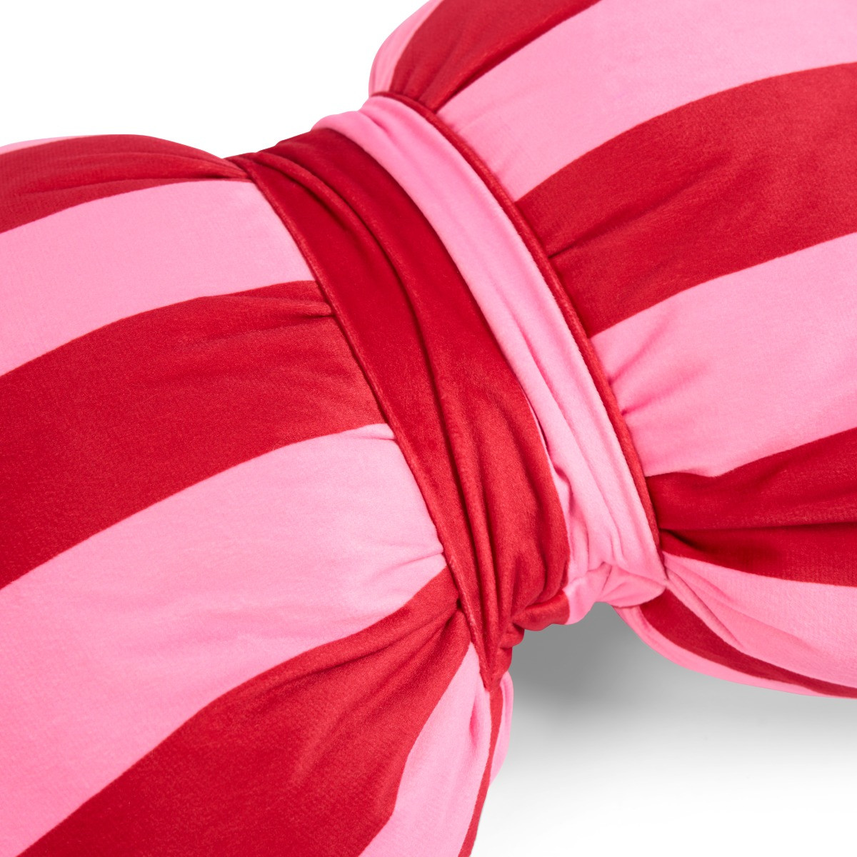 OHS Striped Bow Shaped Cushion - Pink/ Red>