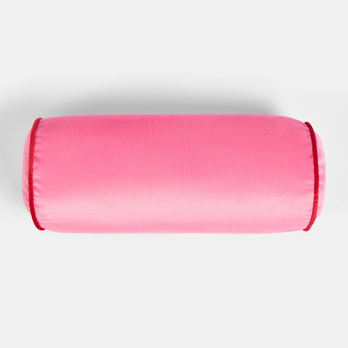 OHS Matte Velvet Bolster Cushion - Pink/Red >