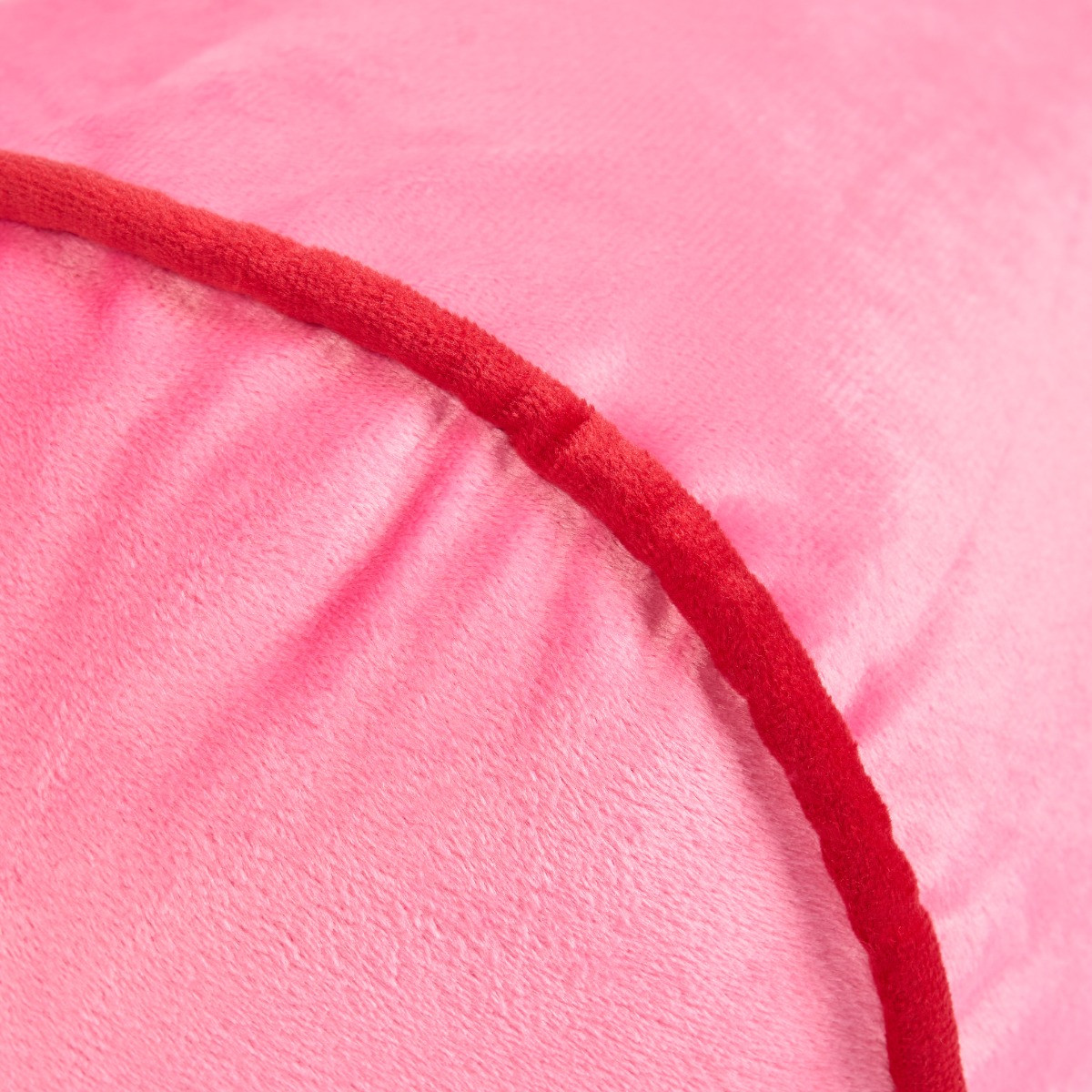 OHS Matte Velvet Bolster Cushion - Pink/Red >