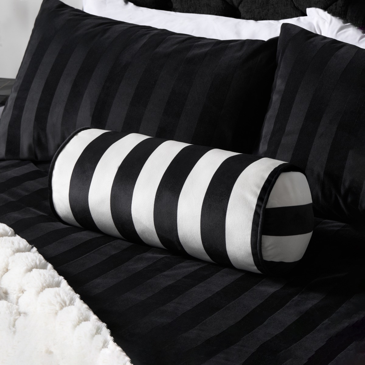 OHS Stripe Bolster Pillow  - Monochrome>