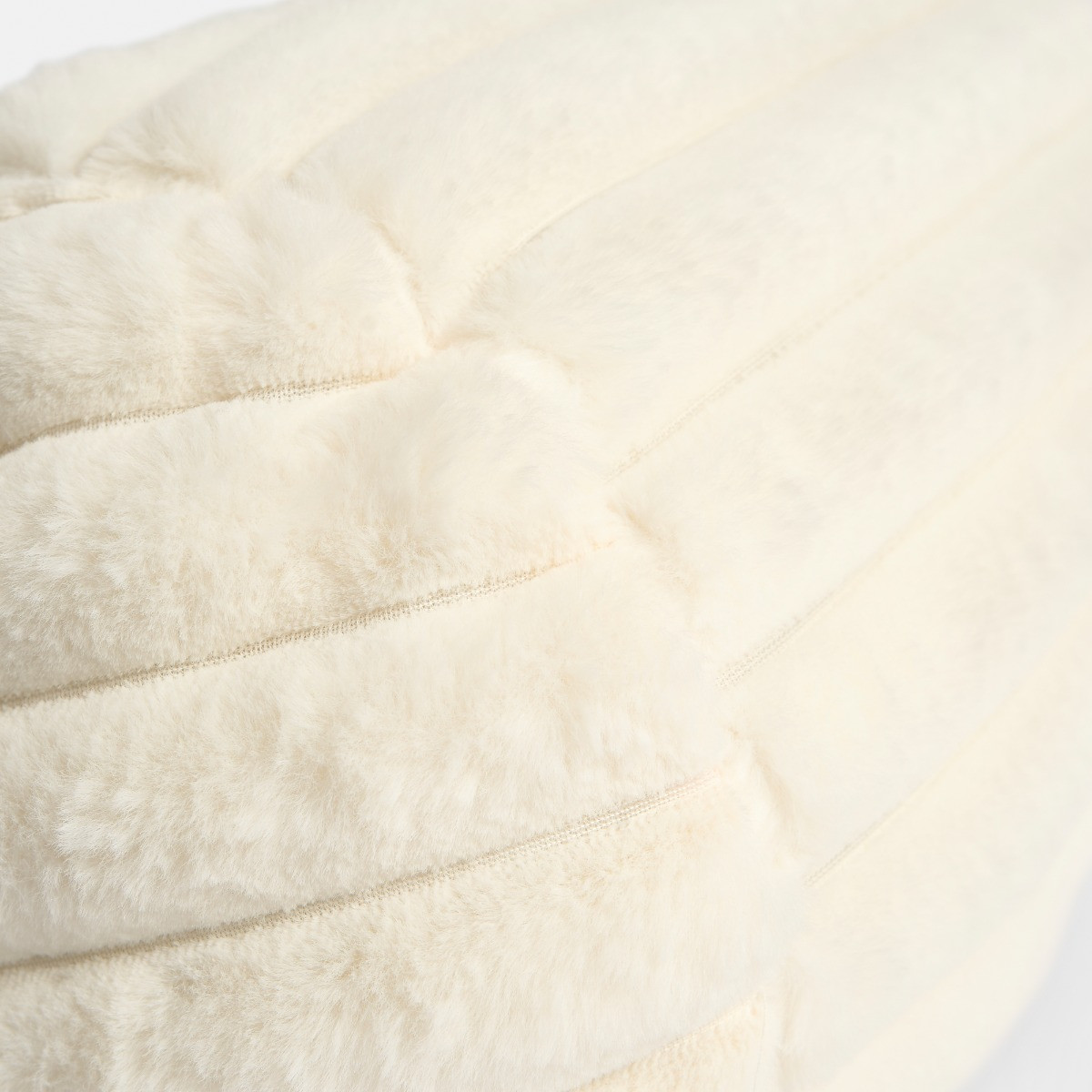 OHS Faux Fur Ribbed Bolster Pillow - Cream>