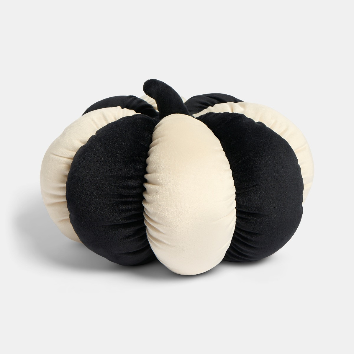 OHS Velvet Stripe Pumpkin Cushion - Monochrome>